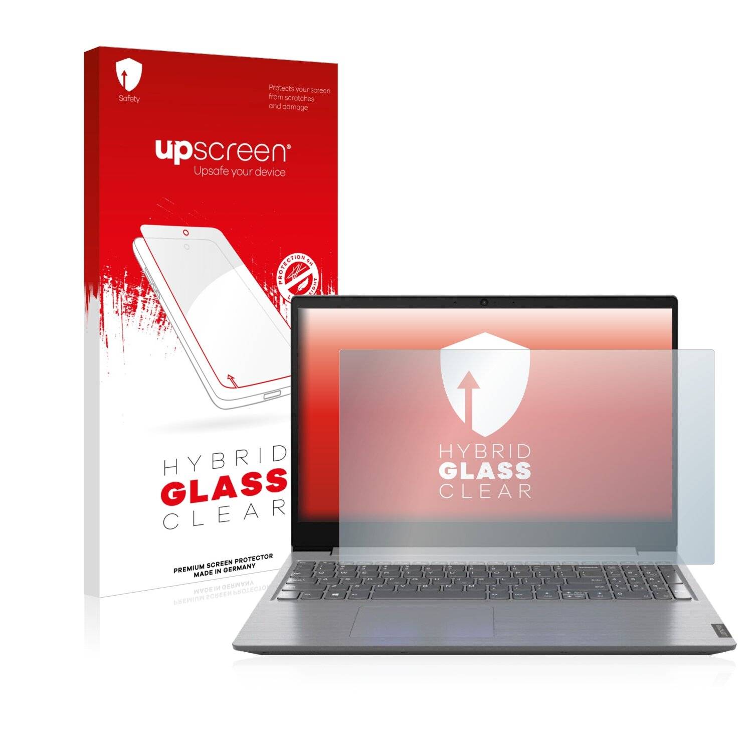 upscreen Hybrid Glass Clear Premium Schutzglas Folie für Lenovo V15