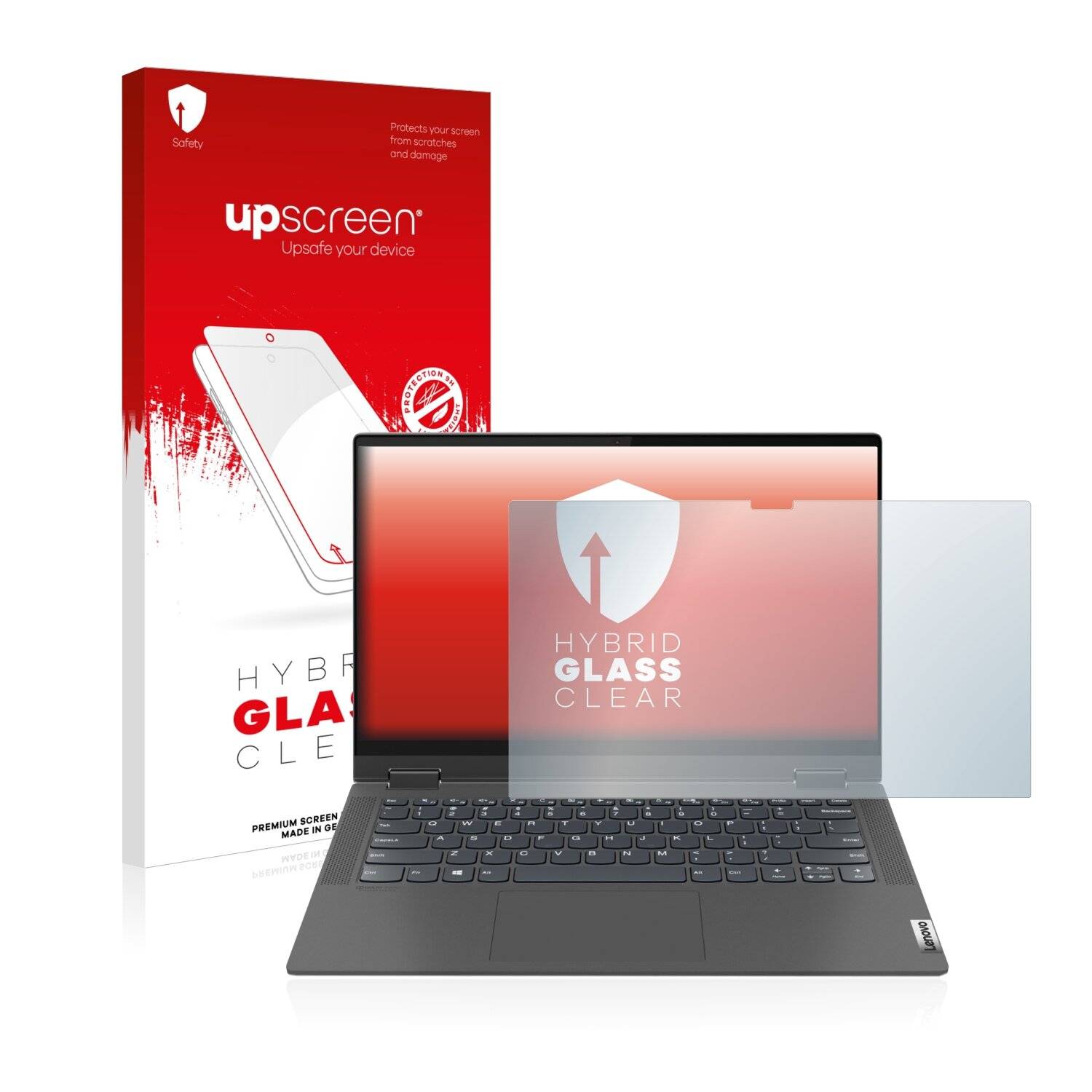 upscreen Hybrid Glass Clear Premium Schutzglas Folie für Lenovo IdeaPad Flex 5