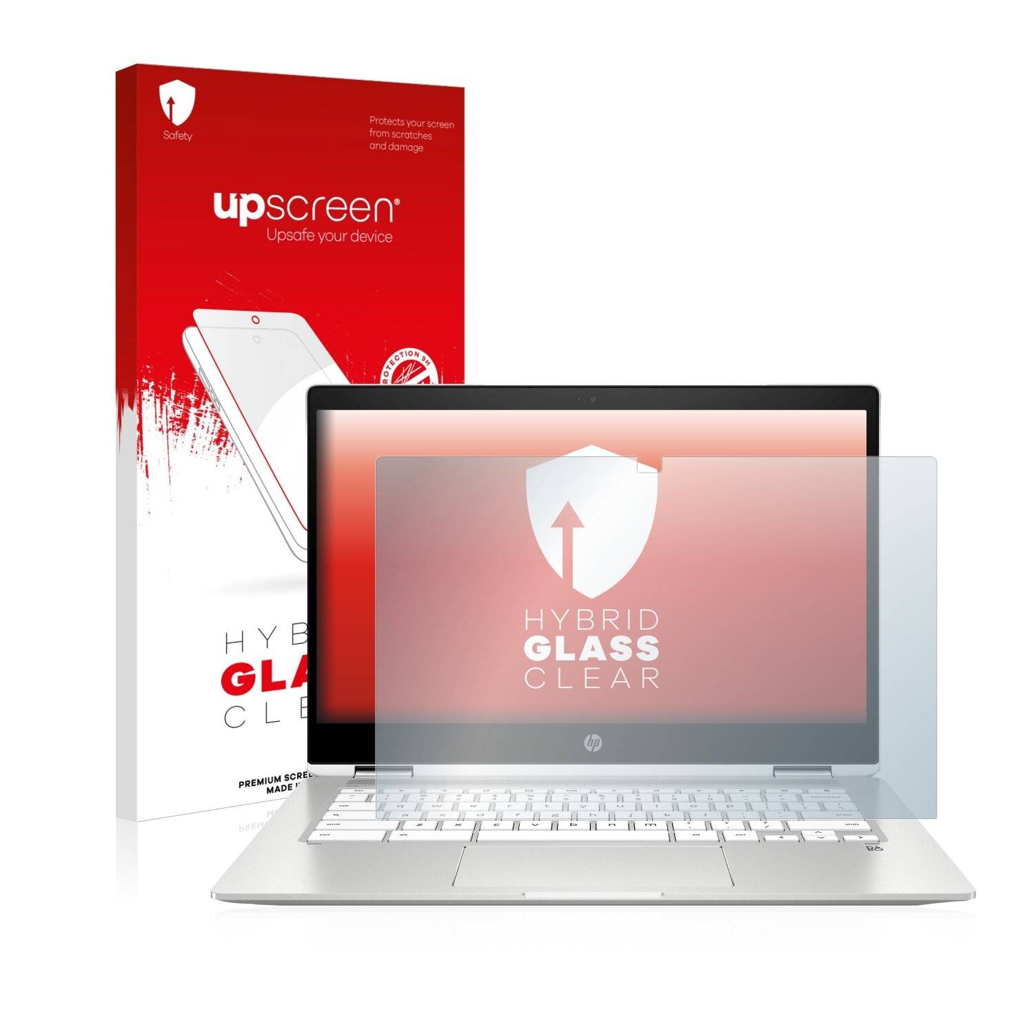 upscreen Hybrid Glass Clear Premium Schutzglas Folie für HP x360