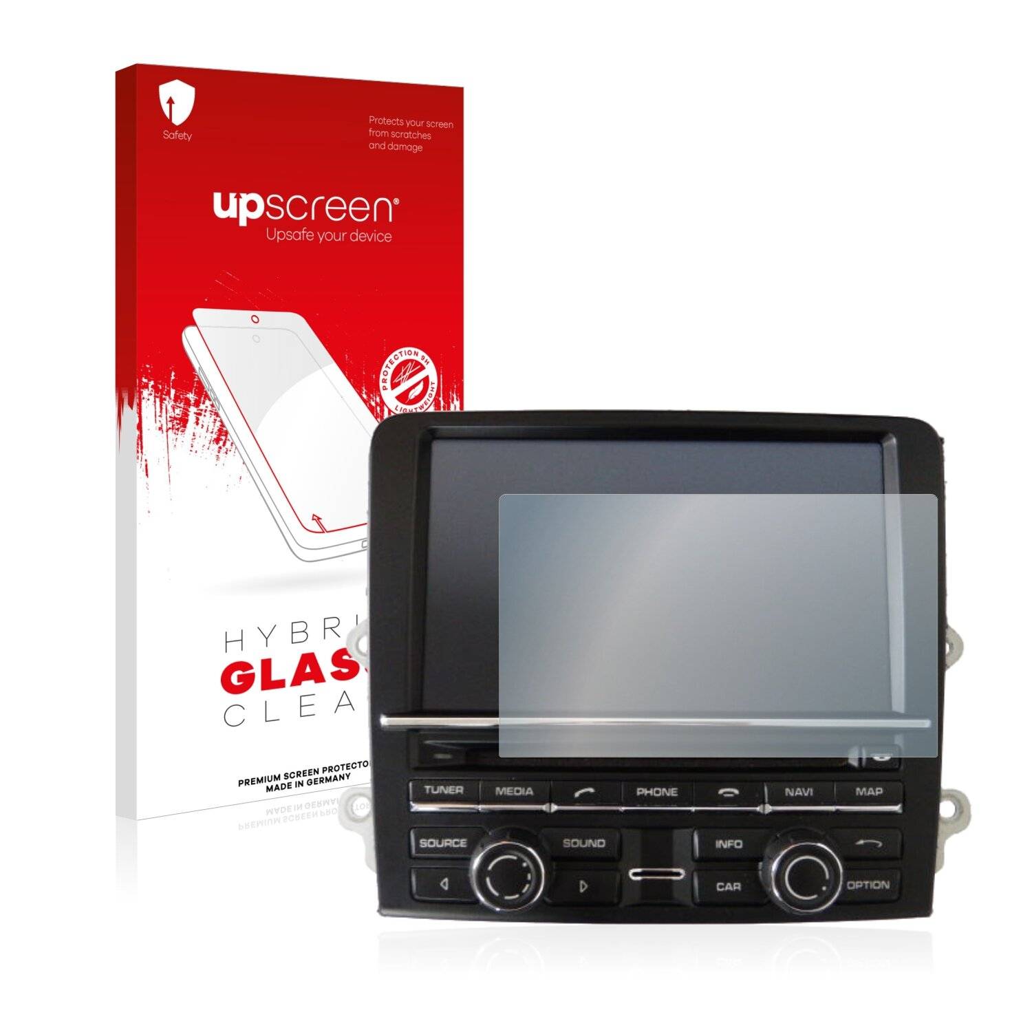 upscreen Hybrid Glass Clear Premium Schutzglas Folie für Porsche Macan 95B 2014 PCM
