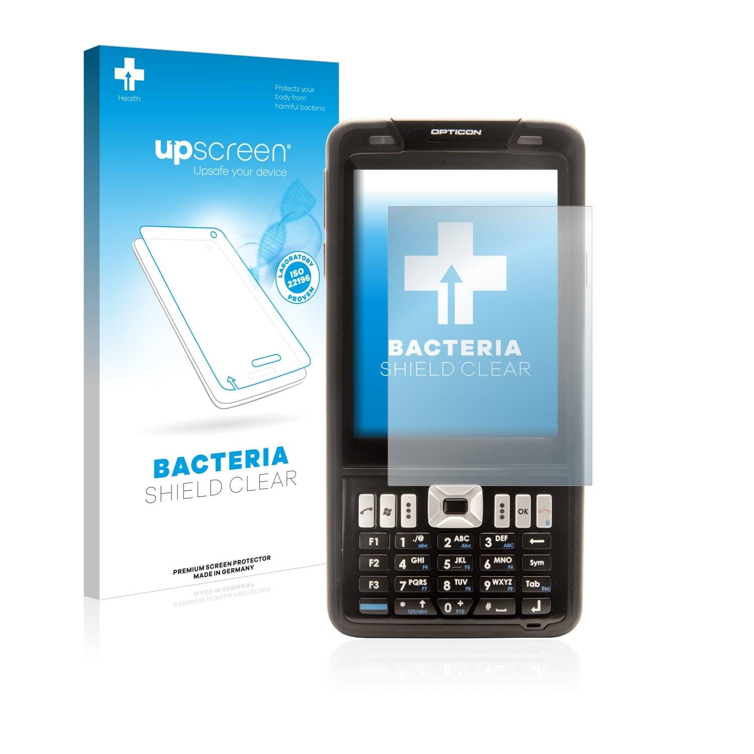 upscreen Bacteria Shield Clear Premium Antibakterielle Displayschutzfolie für Opticon