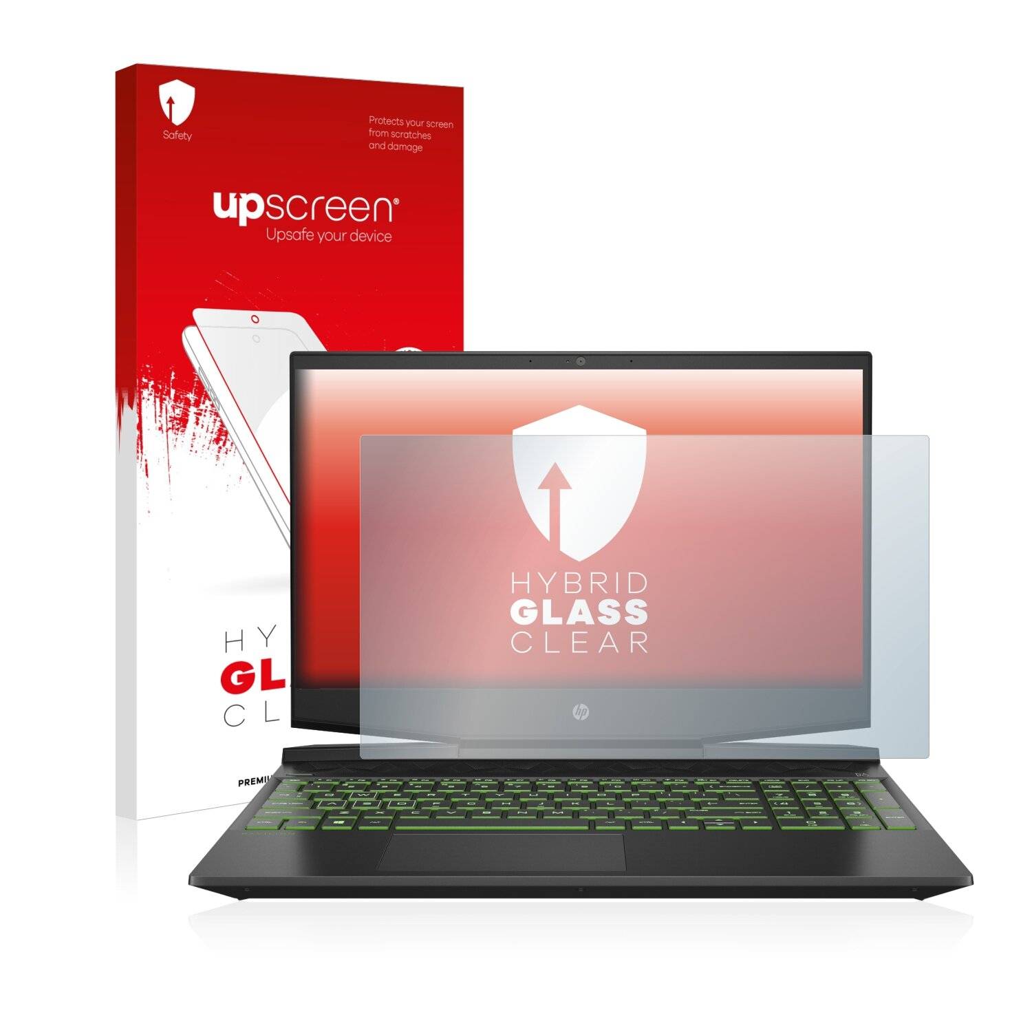 upscreen Hybrid Glass Clear Premium Schutzglas Folie für HP Pavilion Gaming