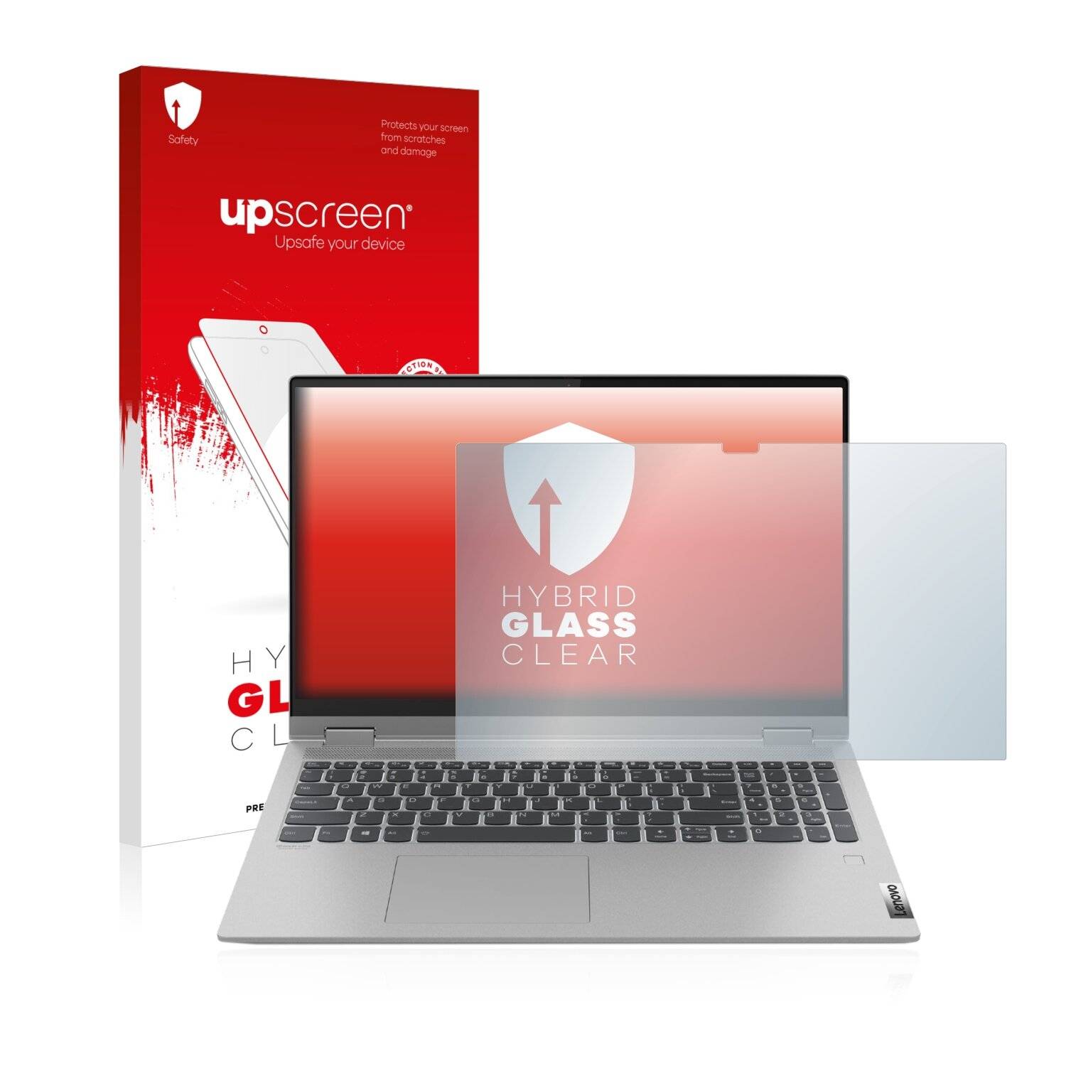 upscreen Hybrid Glass Clear Premium Schutzglas Folie für Lenovo IdeaPad Flex 5