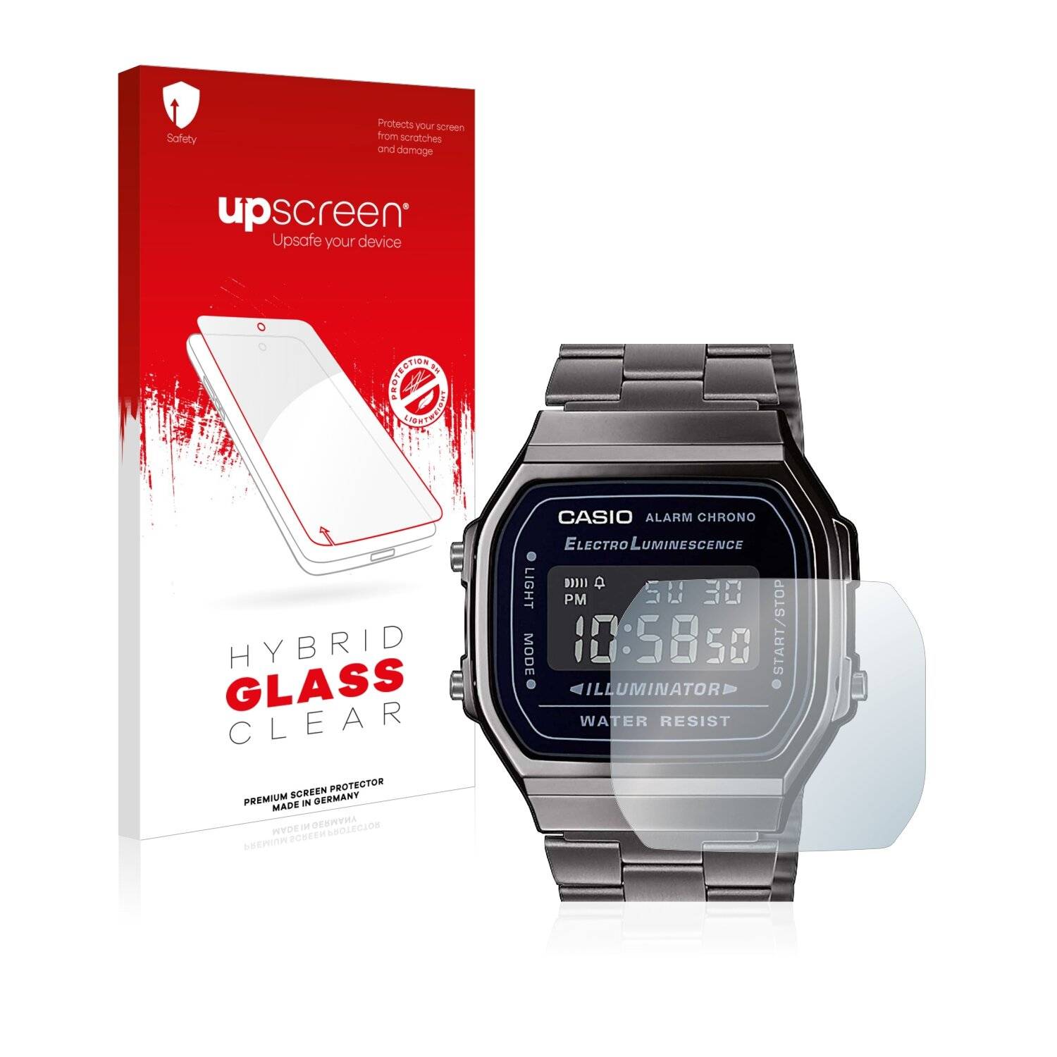 upscreen Hybrid Glass Clear Premium Schutzglas Folie für Casio