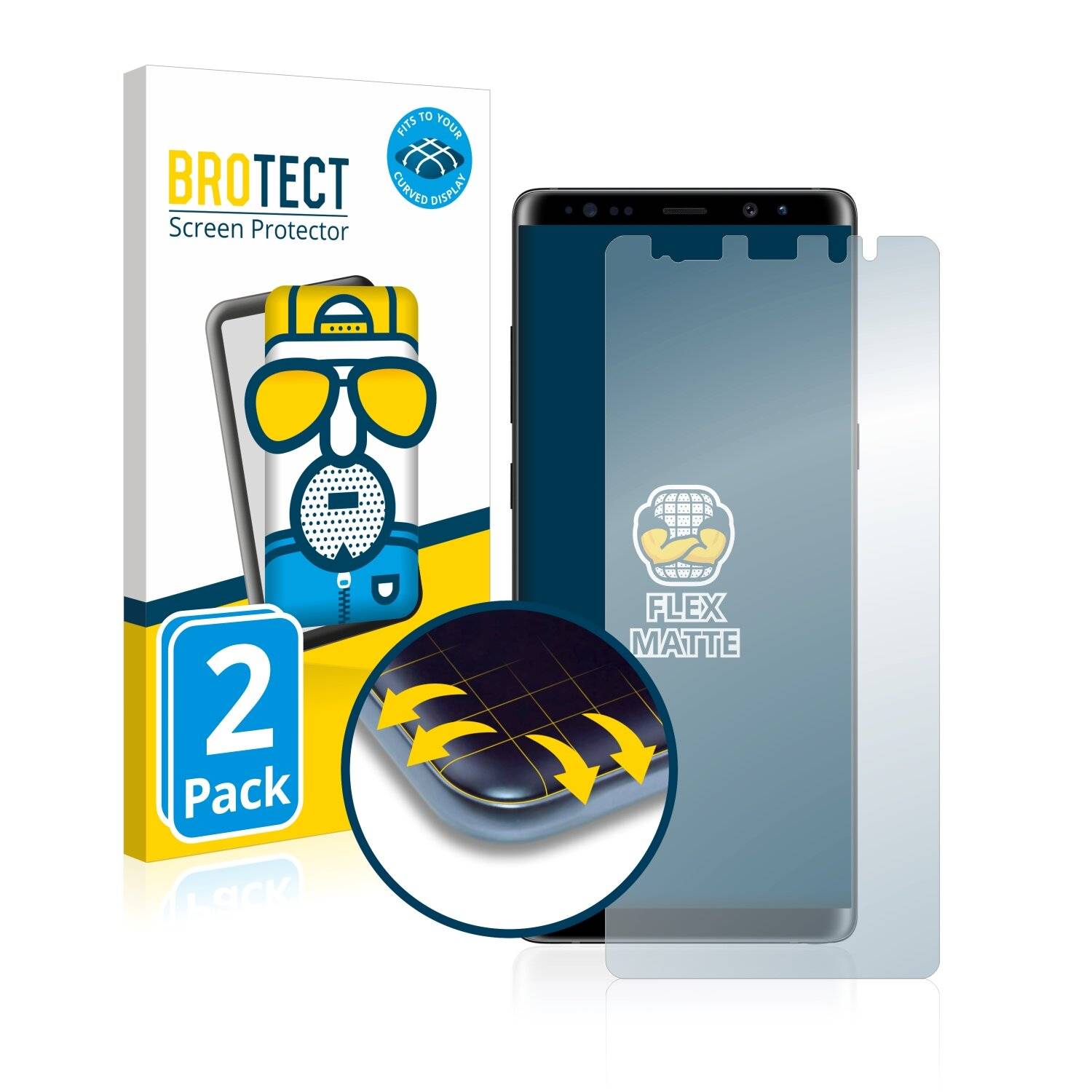 2x BROTECT Flex Matte Full-Cover Displayschutzfolie für Samsung Galaxy Note