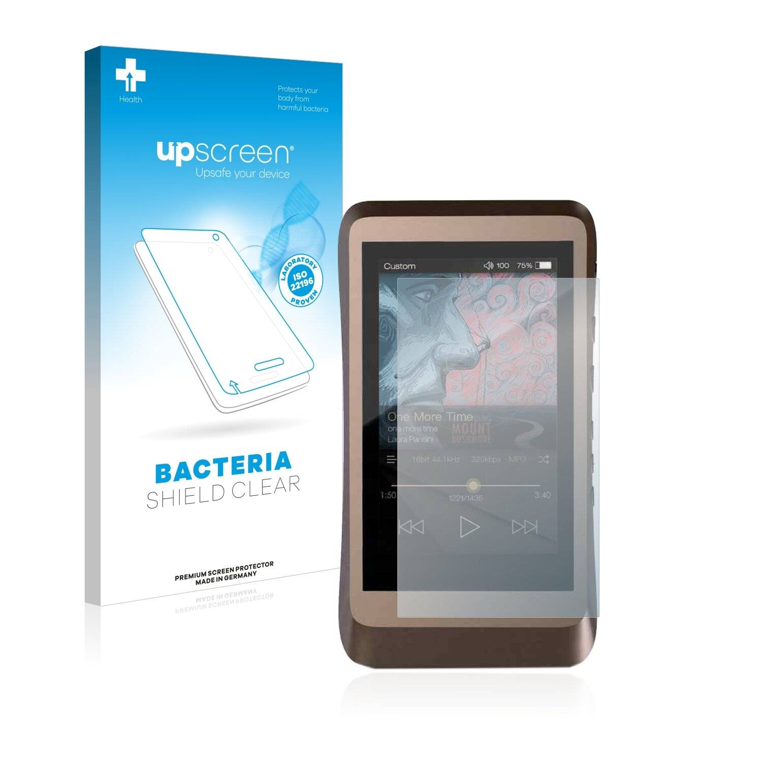 upscreen Bacteria Shield Clear Premium Antibakterielle Displayschutzfolie für iBasso