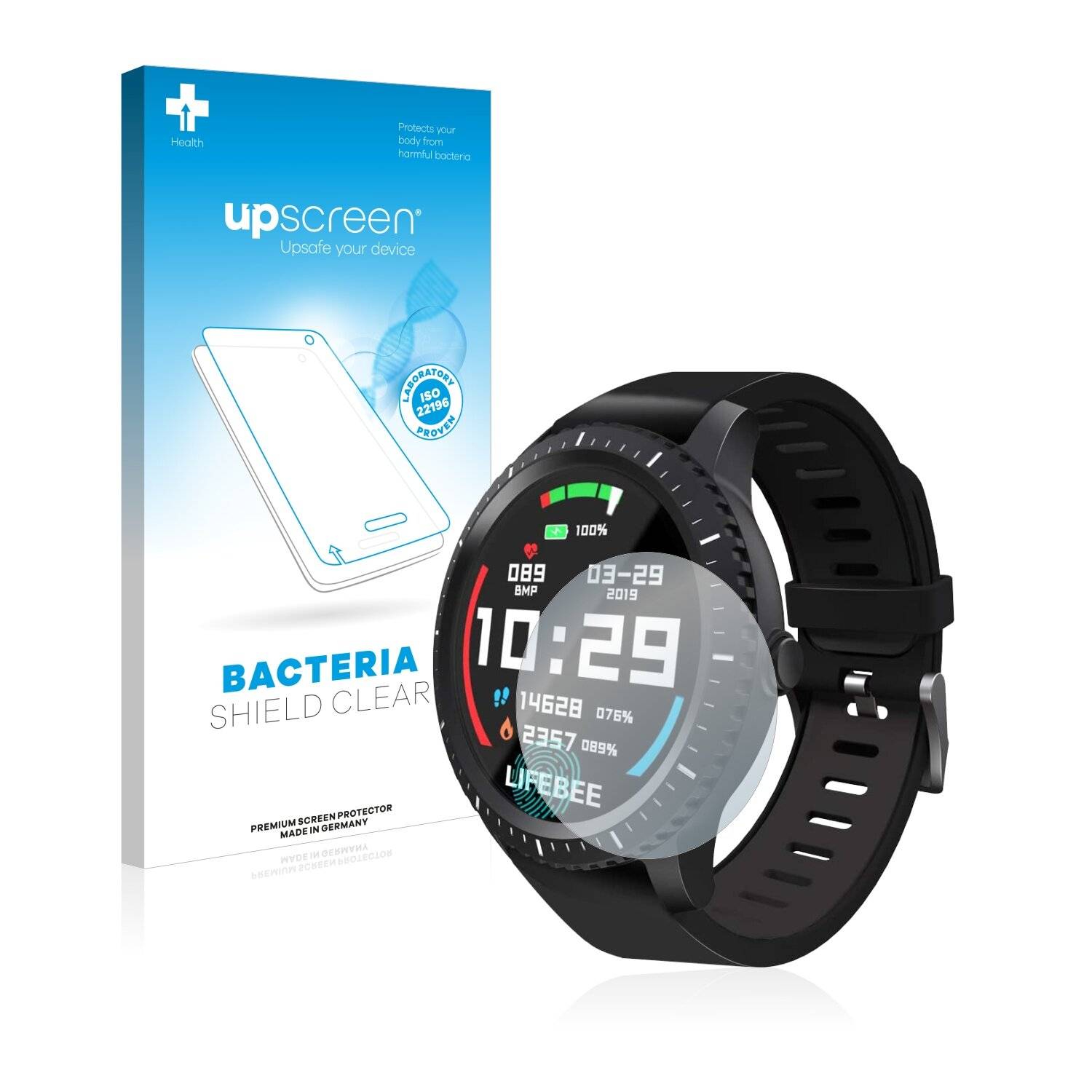 upscreen Bacteria Shield Clear Premium Antibakterielle Displayschutzfolie für Lifebee Watch