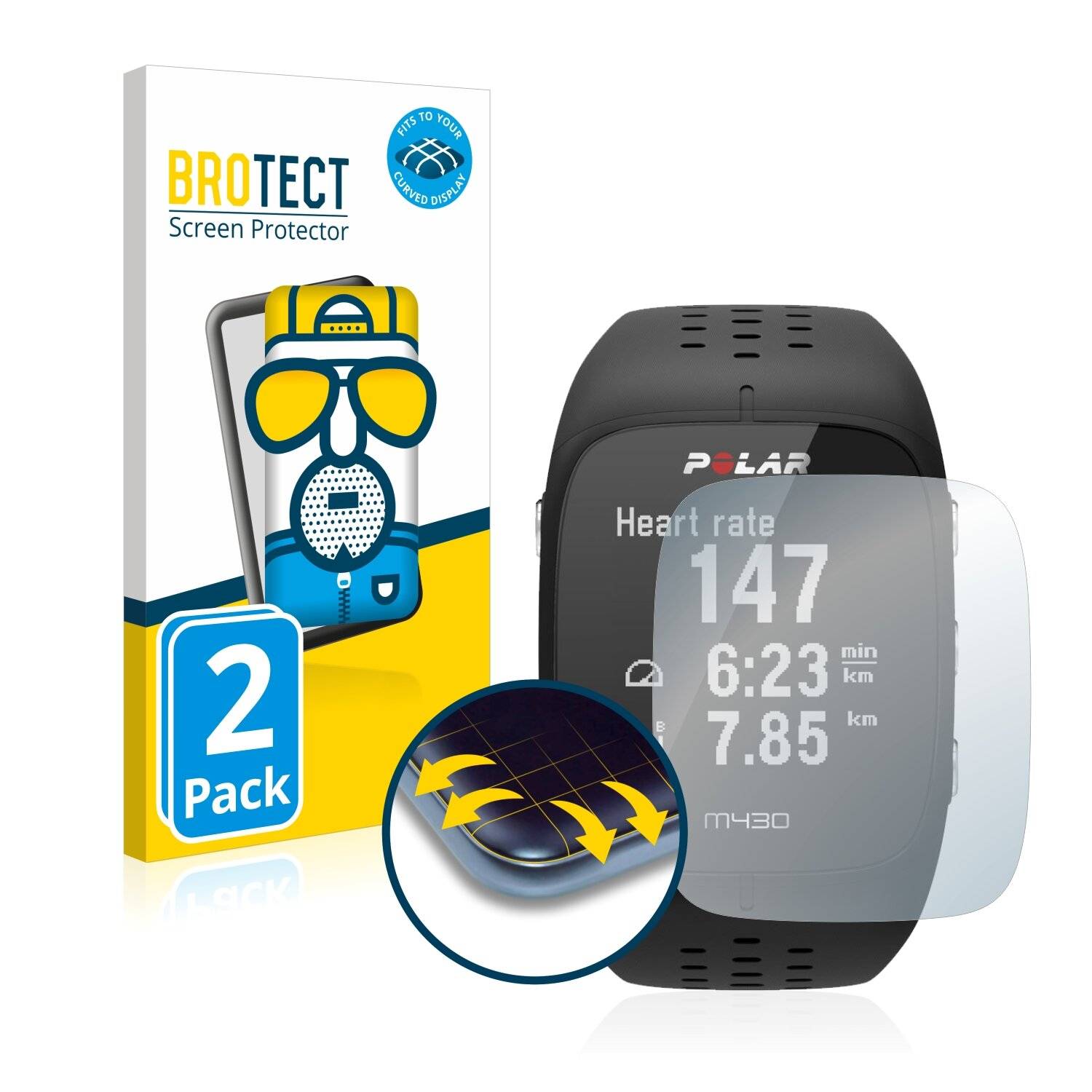 2x BROTECT Flex Matte Full-Cover Displayschutzfolie für Polar