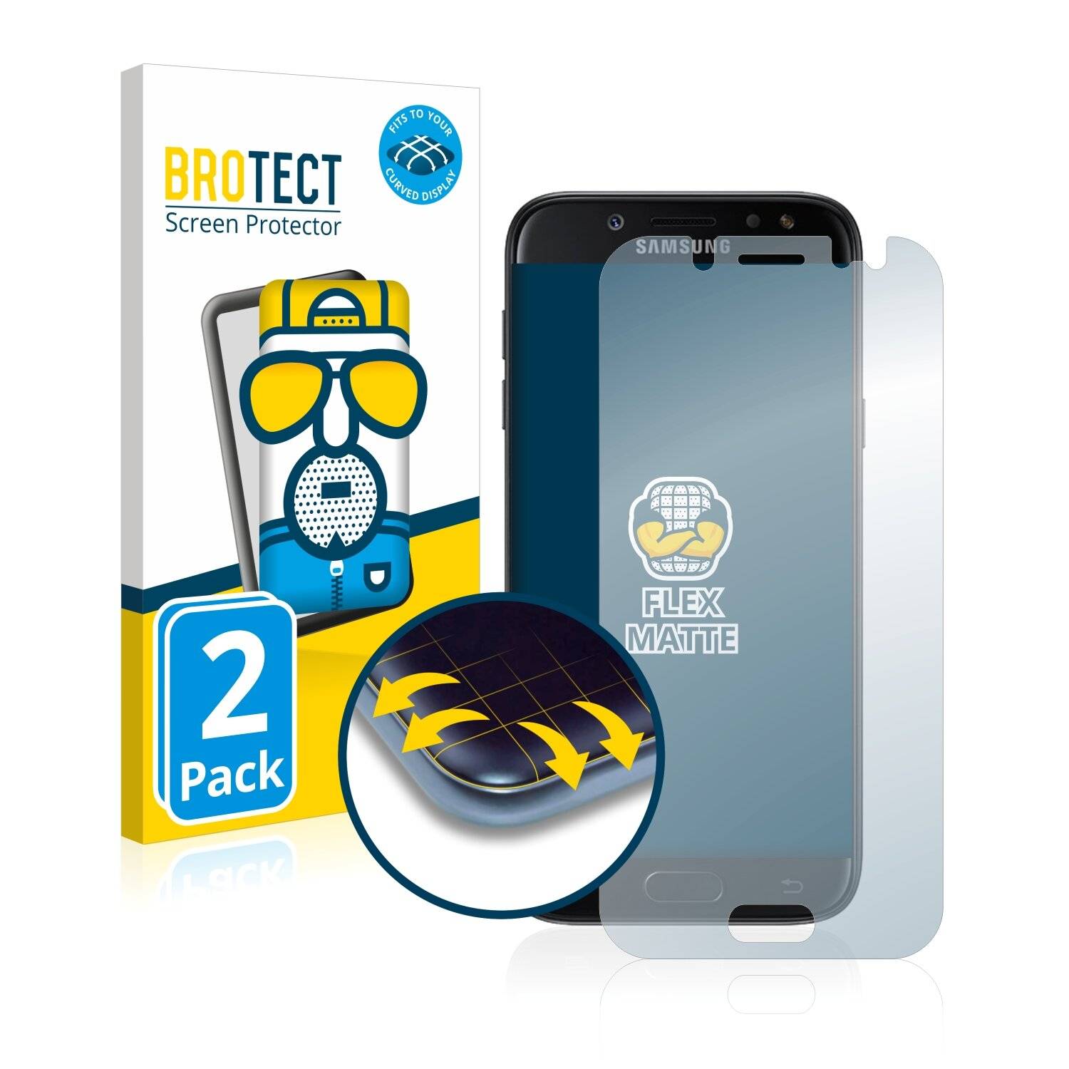 2x BROTECT Flex Matte Full-Cover Displayschutzfolie für Samsung Galaxy J5