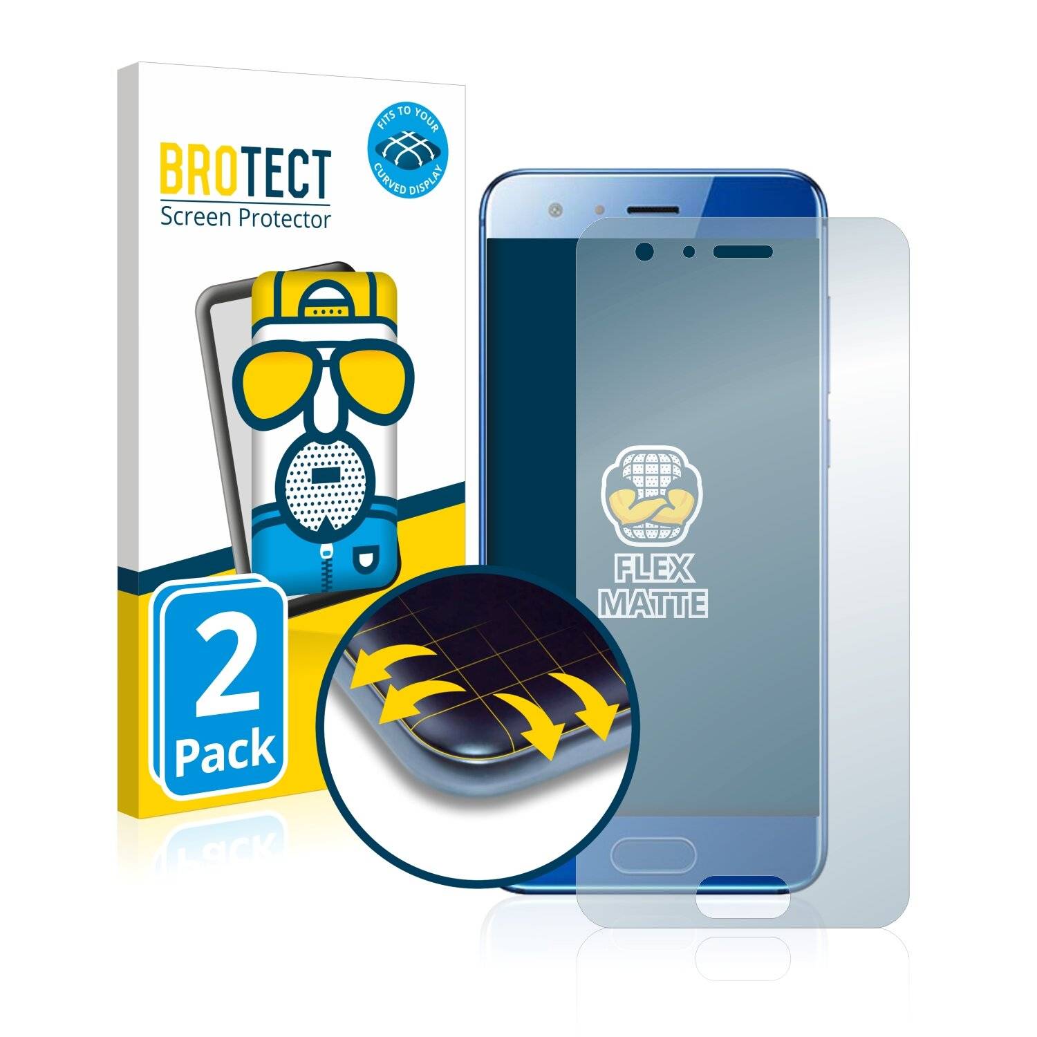 2x BROTECT Flex Matte Full-Cover Displayschutzfolie für Honor