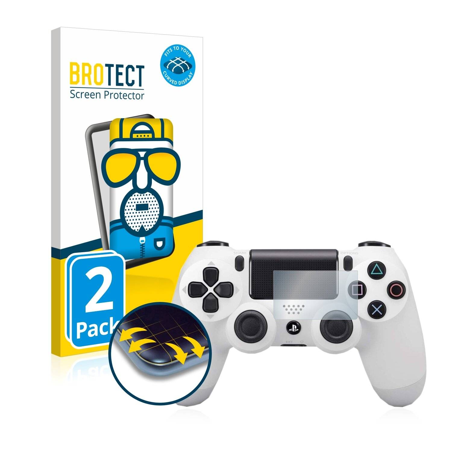 2x BROTECT Flex Matte Full-Cover Displayschutzfolie für Sony Playstation 4 PS4 Dualshock