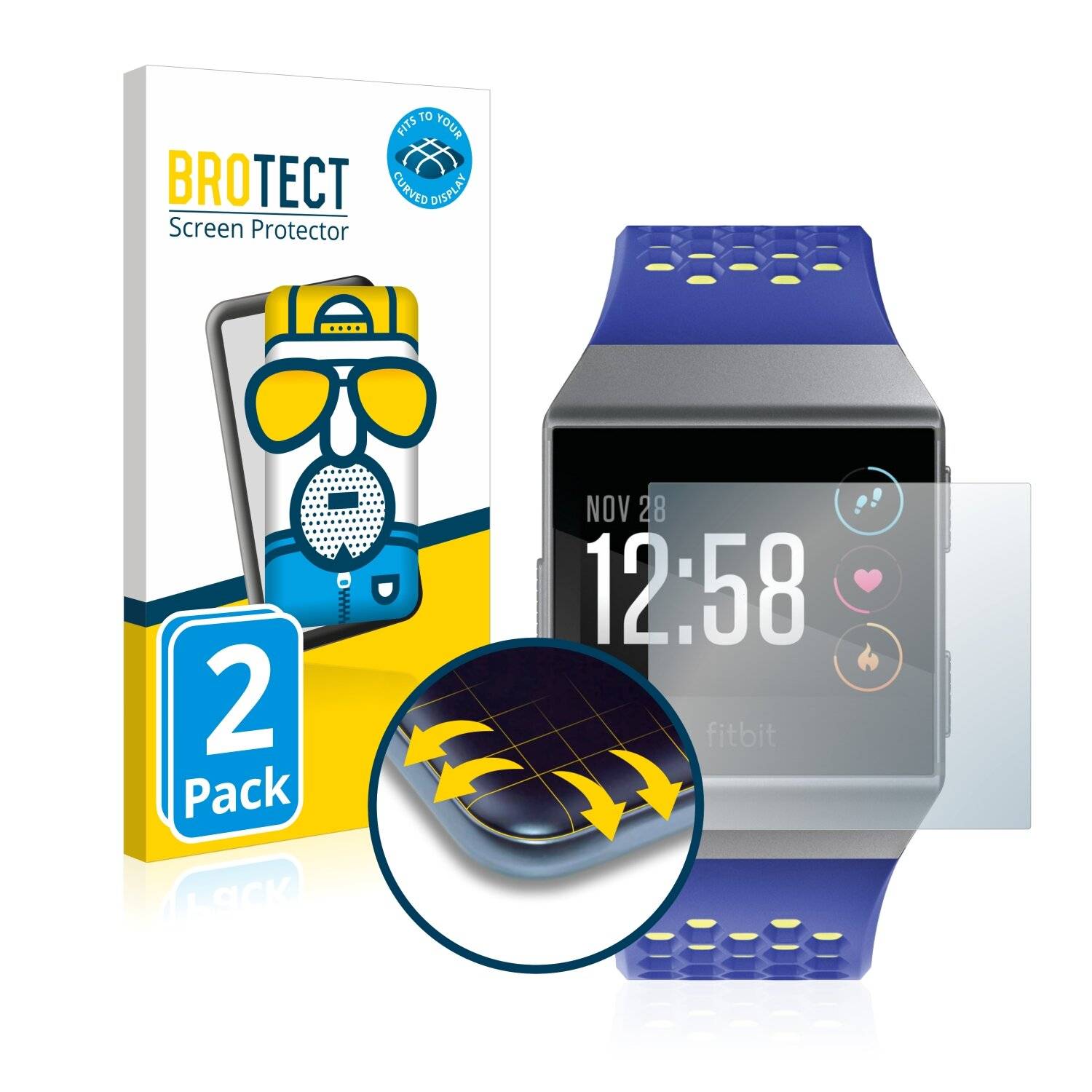 2x BROTECT Flex Matte Full-Cover Displayschutzfolie für Fitbit