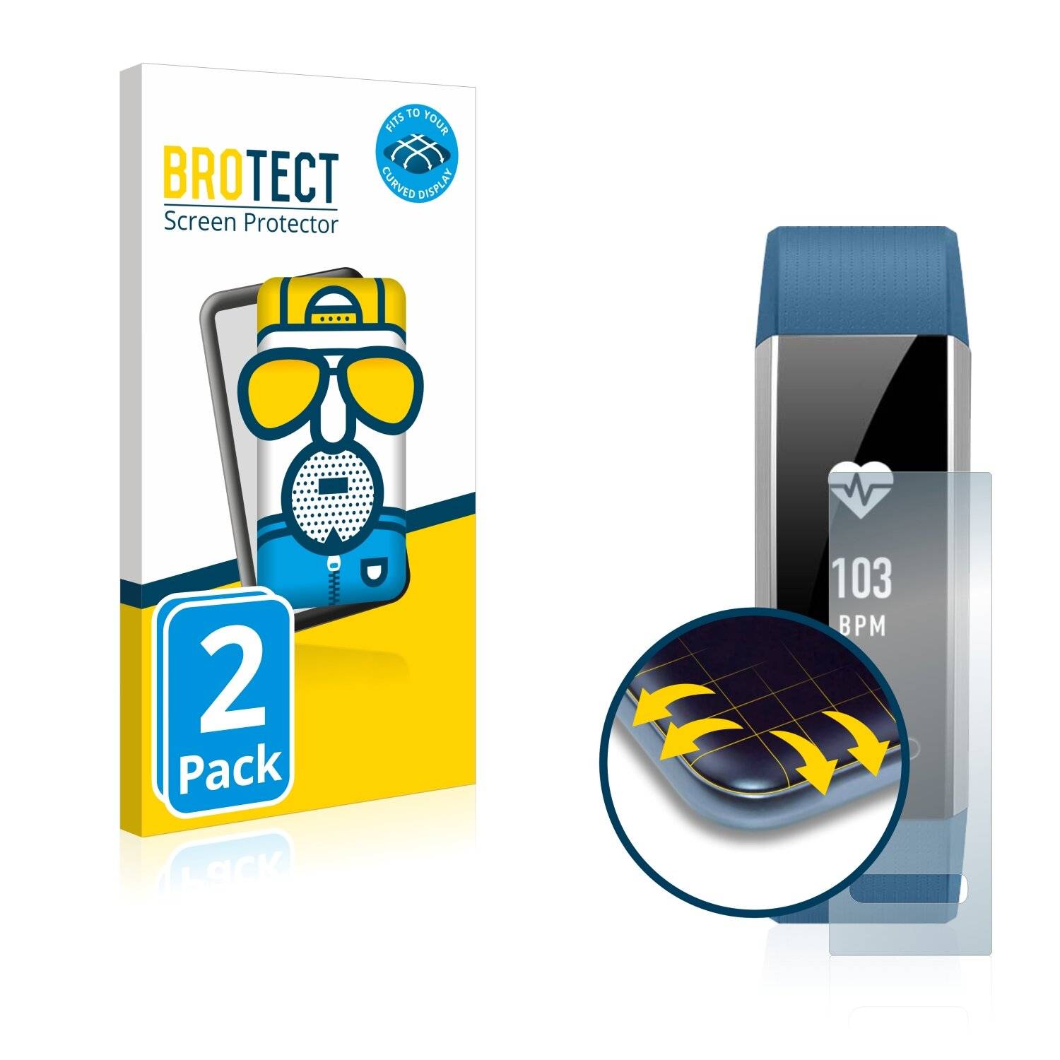 2x BROTECT Flex Matte Full-Cover Displayschutzfolie für Huawei Band