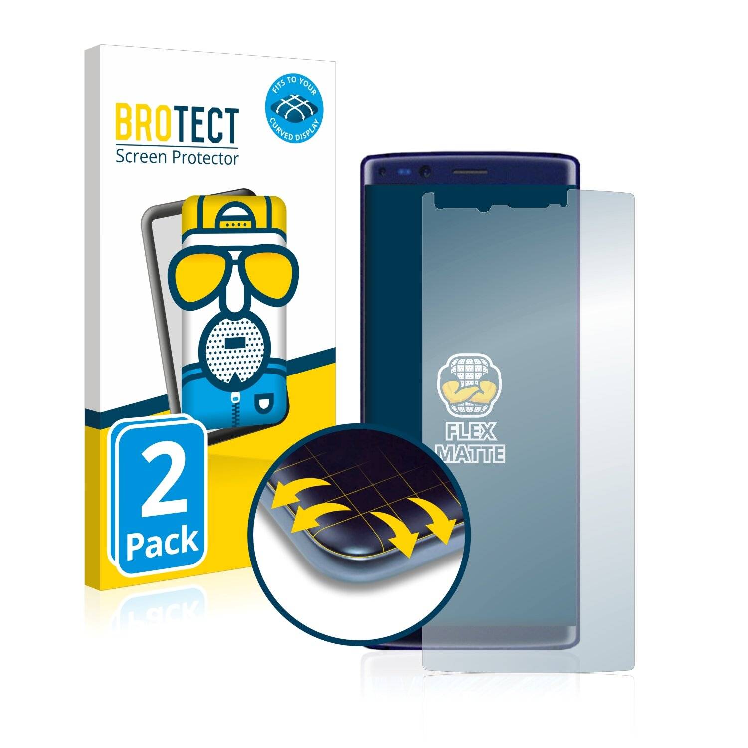 2x BROTECT Flex Matte Full-Cover Displayschutzfolie für Doogee Mix