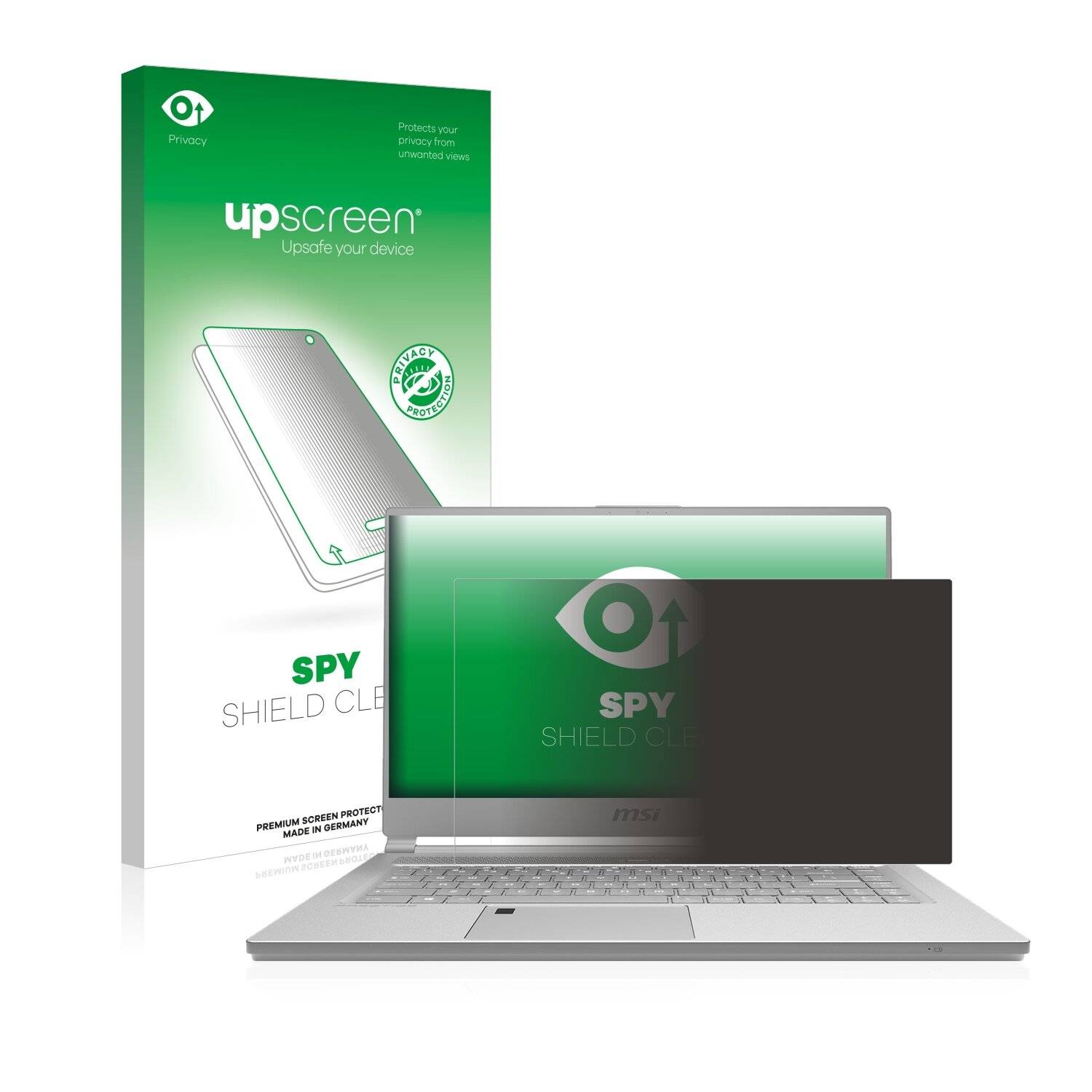 upscreen Spy Shield Clear Premium Blickschutzfolie für MSI P65