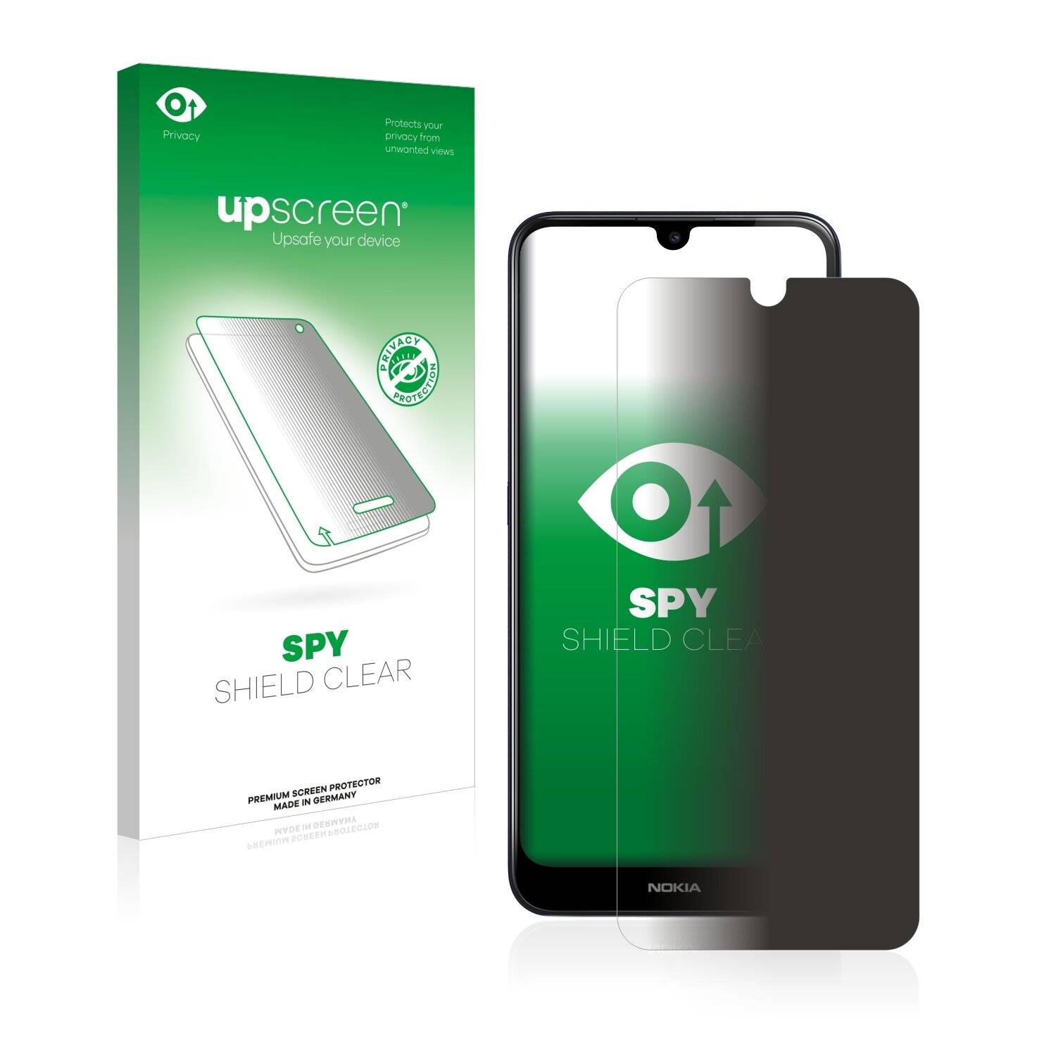 upscreen Spy Shield Clear Premium Blickschutzfolie für Nokia 3