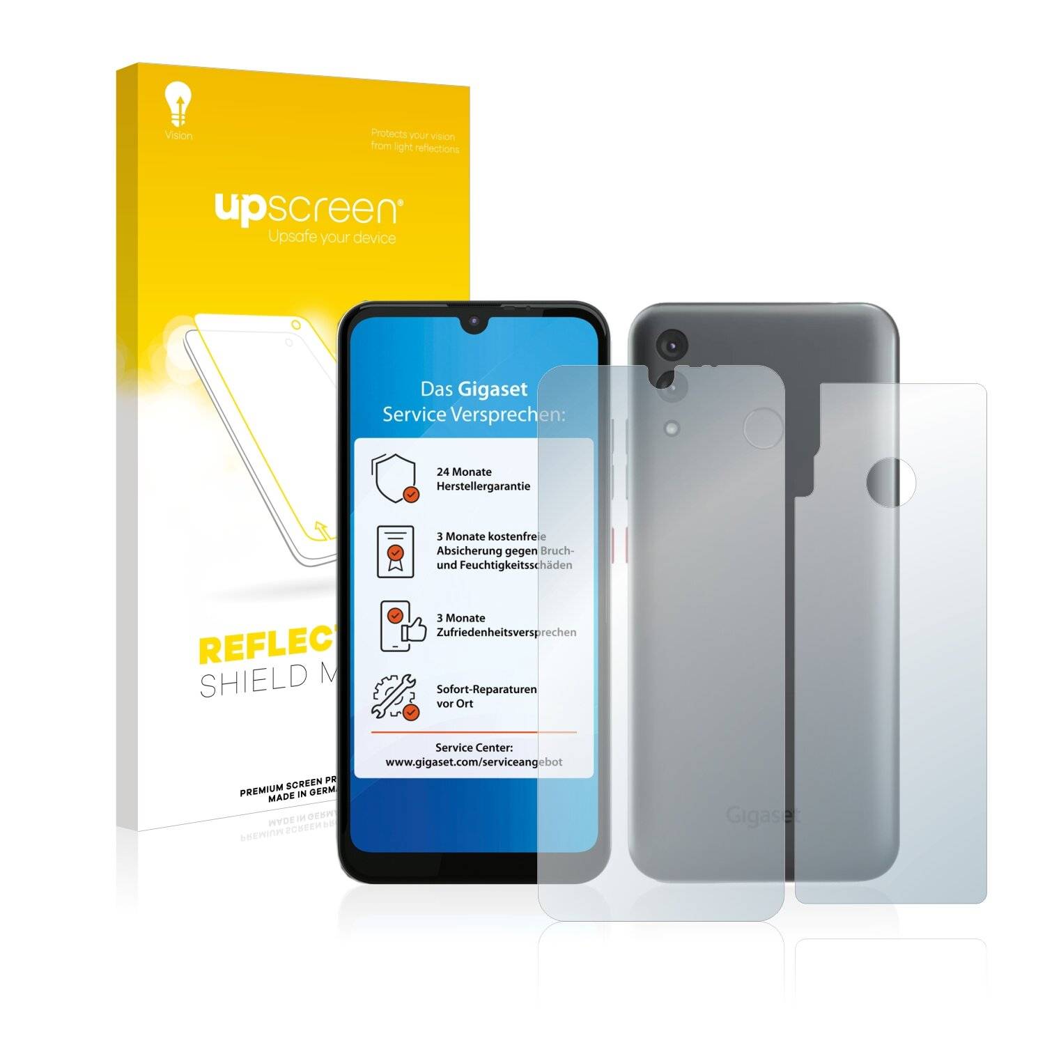 upscreen Reflection Shield Matte Premium Displayschutzfolie für Gigaset GS3 (Vorder +
