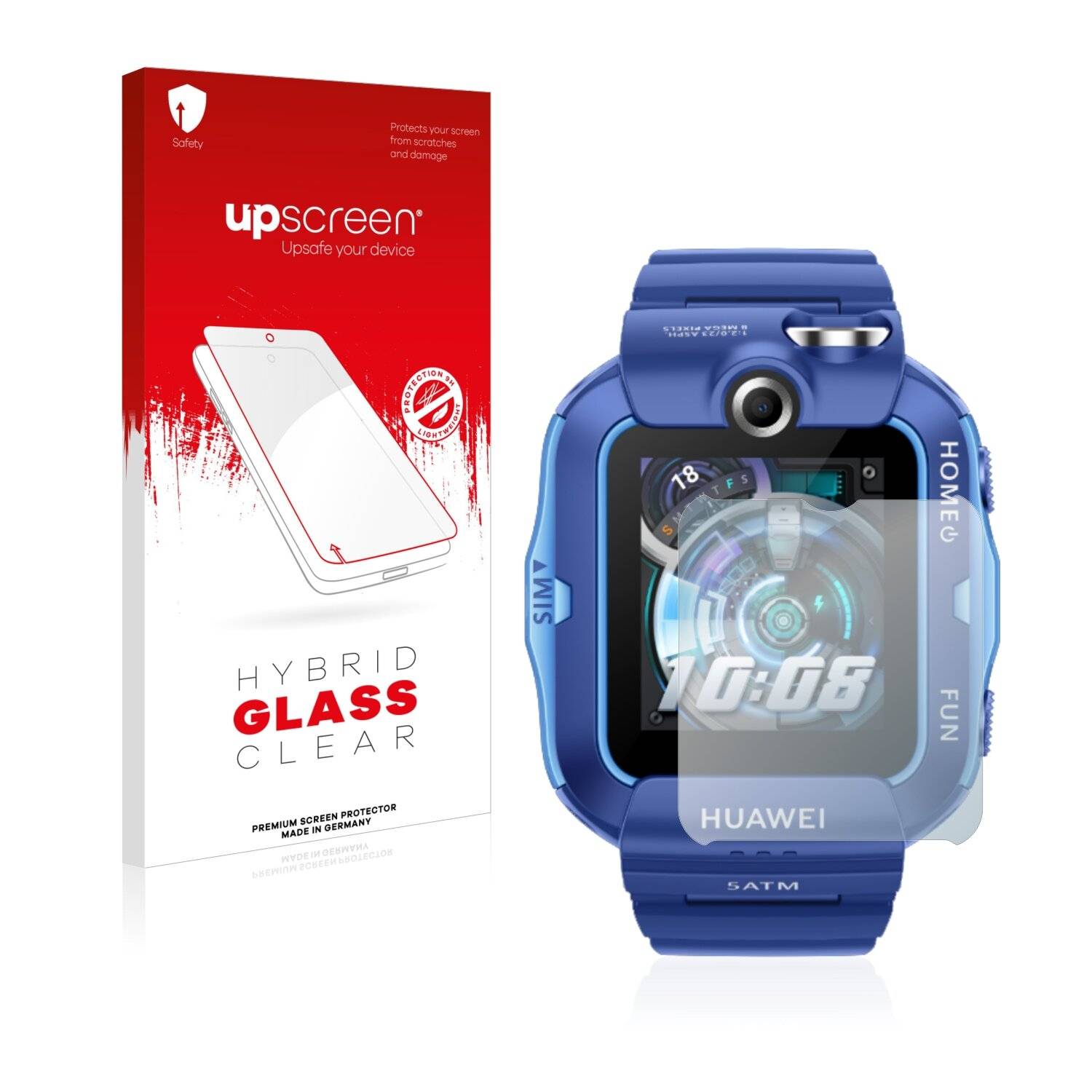 upscreen Hybrid Glass Clear Premium Schutzglas Folie für Huawei Childrens Watch
