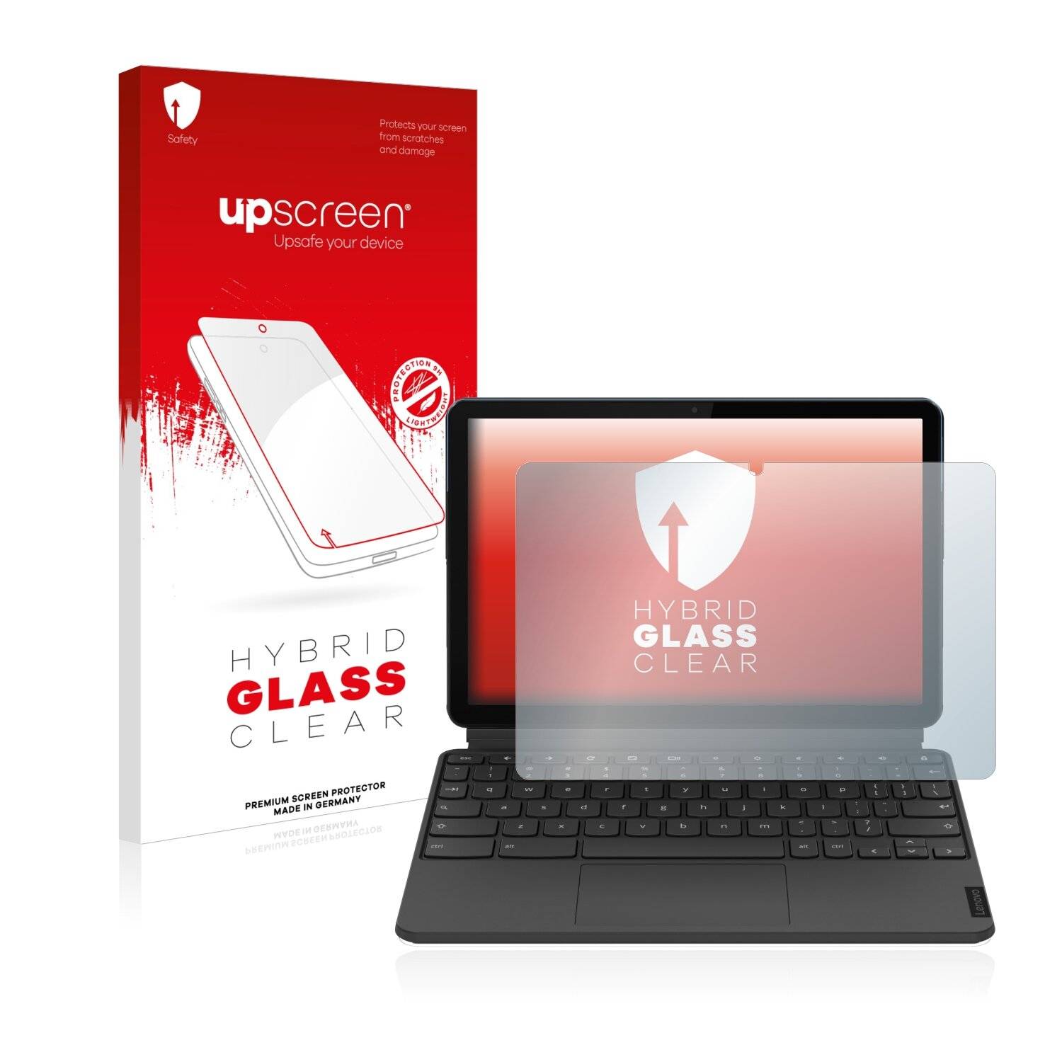 upscreen Hybrid Glass Clear Premium Schutzglas Folie für Lenovo IdeaPad Duet Chromebook (im