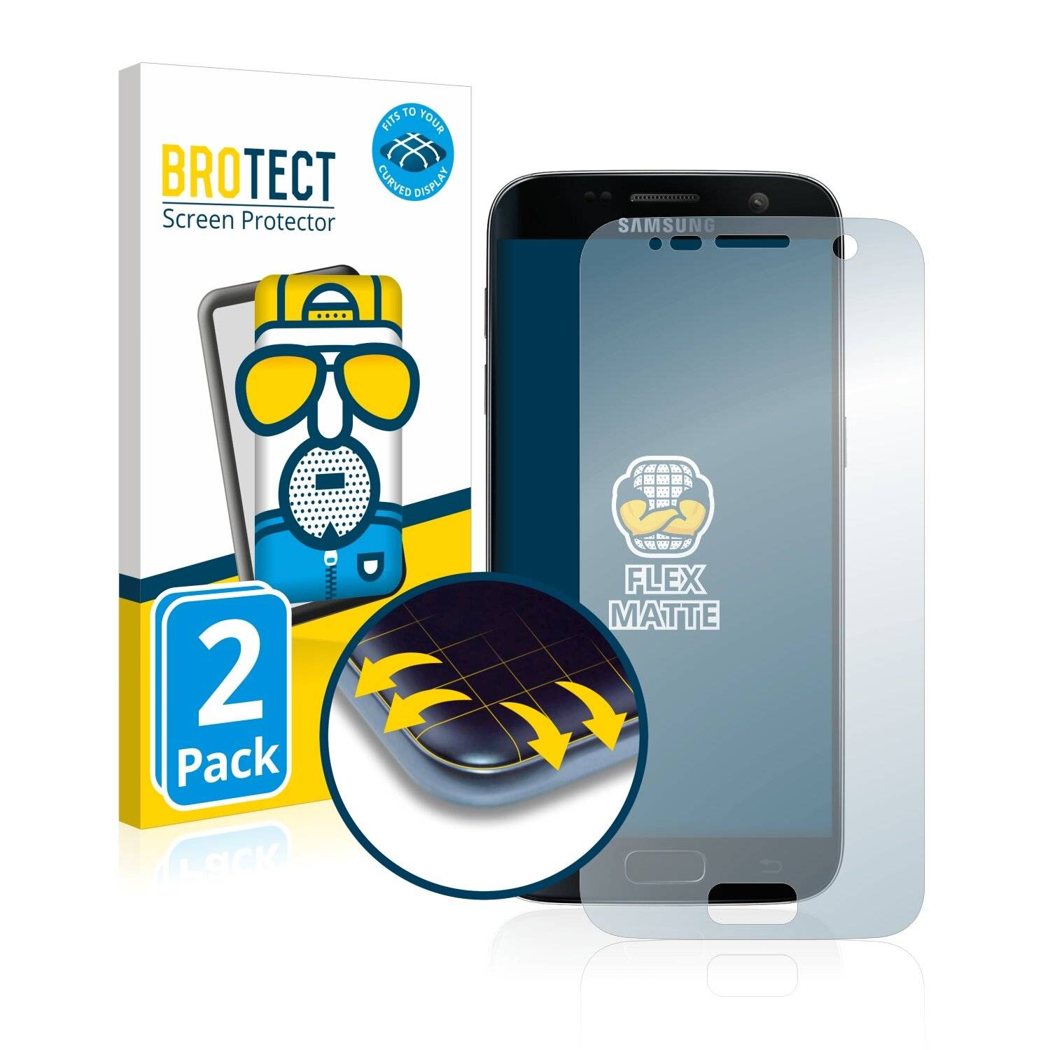 2x BROTECT Flex Matte Full-Cover Displayschutzfolie für Samsung Galaxy