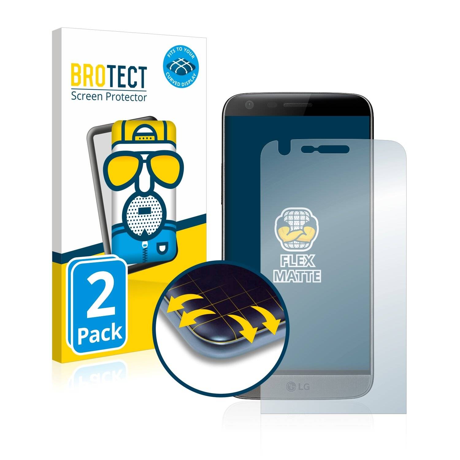2x BROTECT Flex Matte Full-Cover Displayschutzfolie für LG