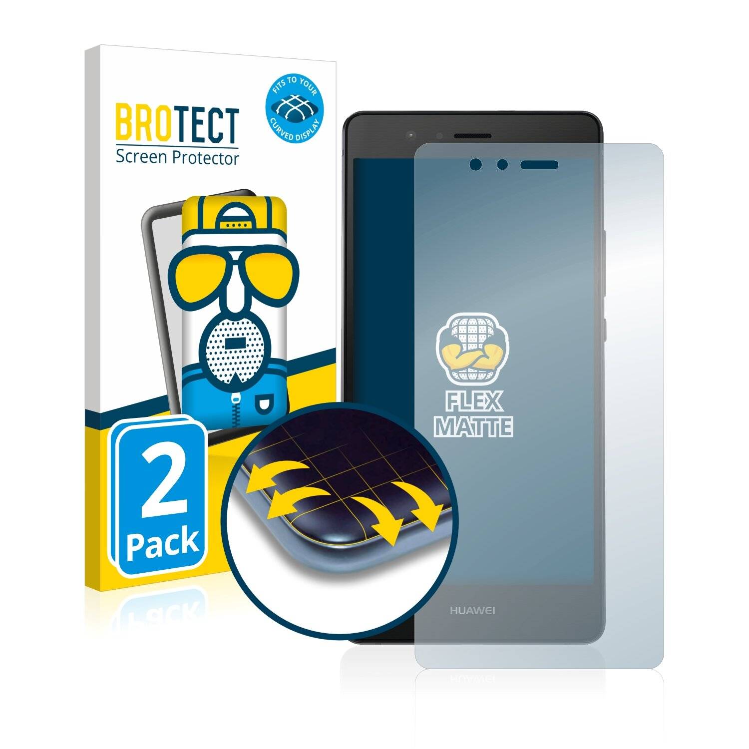 2x BROTECT Flex Matte Full-Cover Displayschutzfolie für Huawei