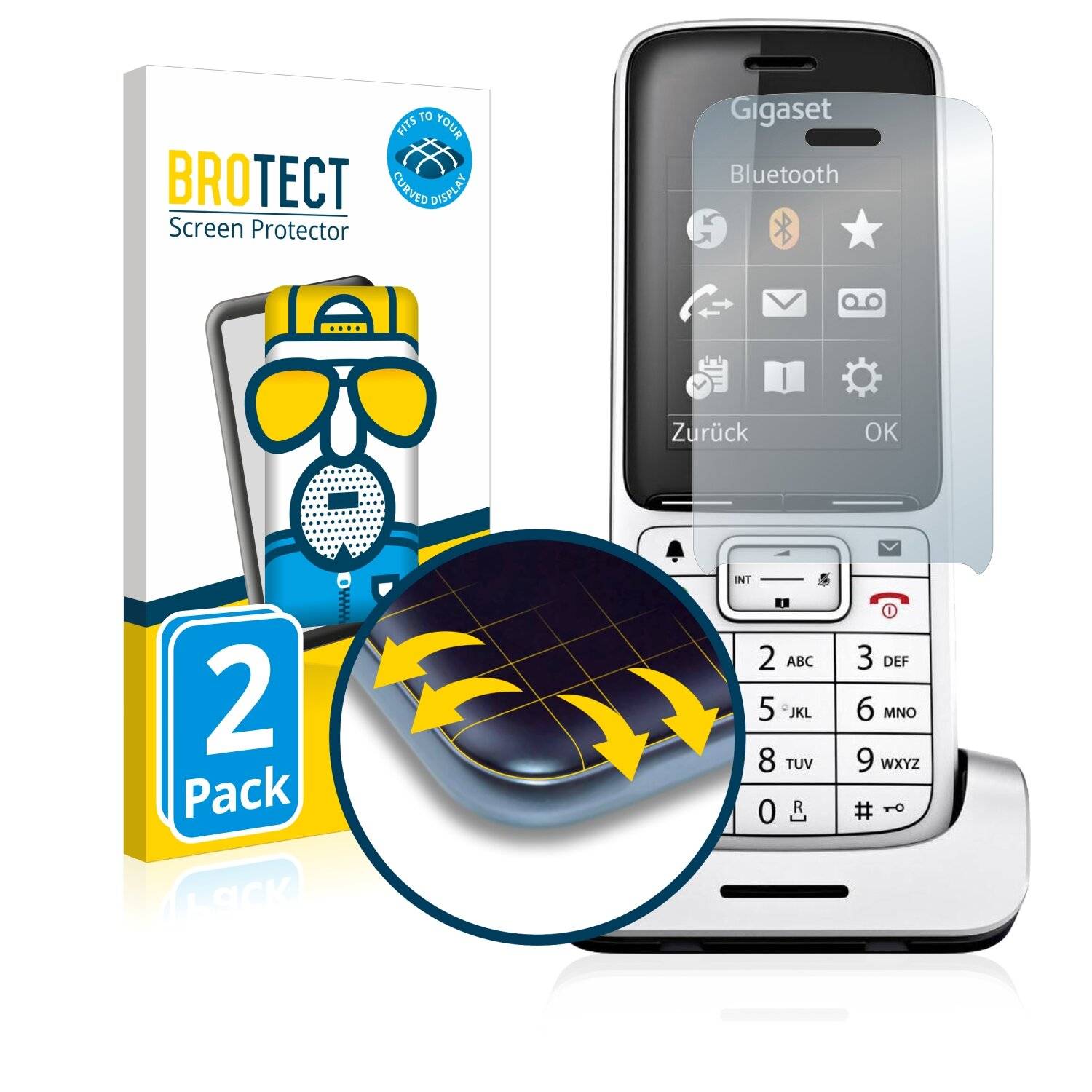 2x BROTECT Flex Matte Full-Cover Displayschutzfolie für Siemens Gigaset SL450A