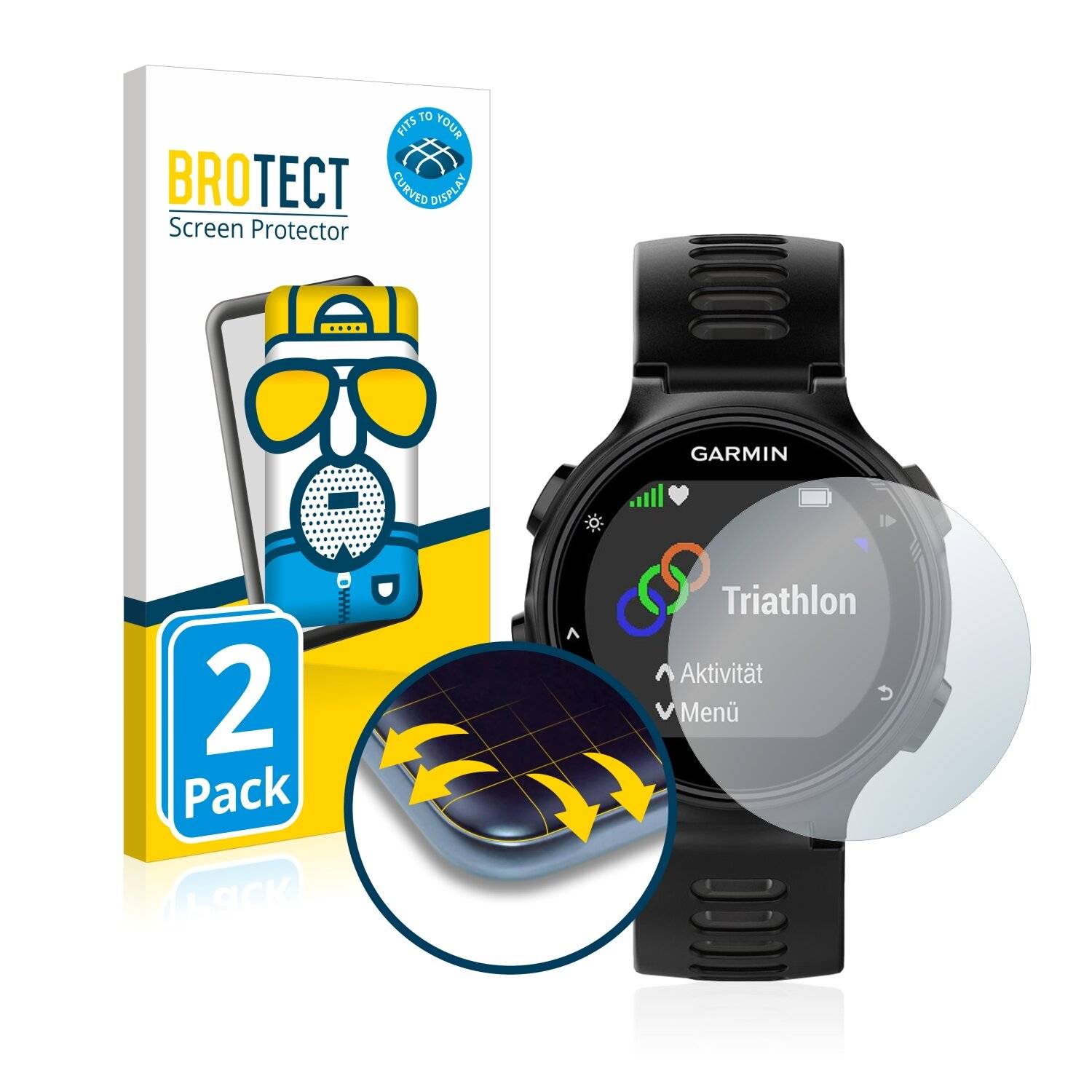 2x BROTECT Flex Matte Full-Cover Displayschutzfolie für Garmin Forerunner