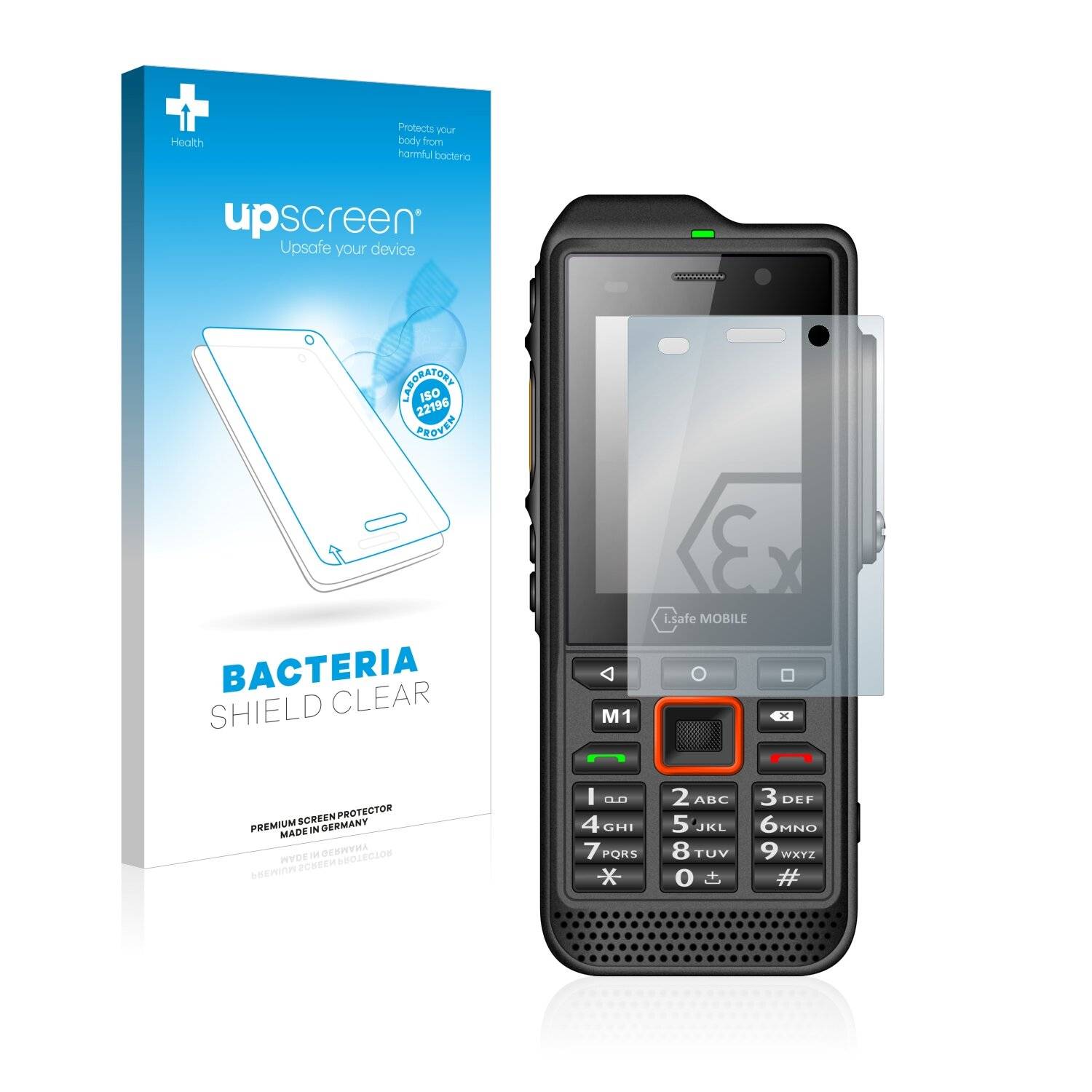 upscreen Bacteria Shield Clear Premium Antibakterielle Displayschutzfolie für i.safe