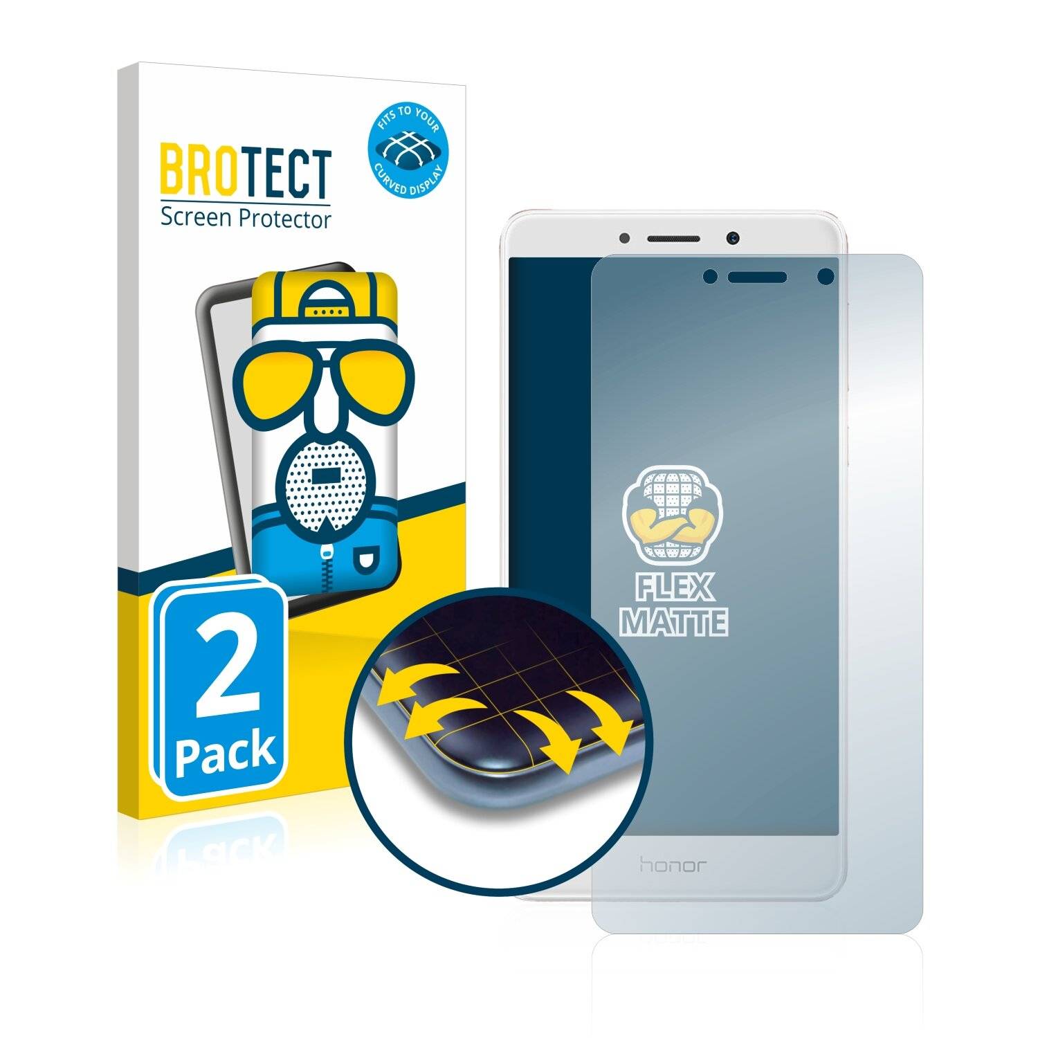 2x BROTECT Flex Matte Full-Cover Displayschutzfolie für Honor