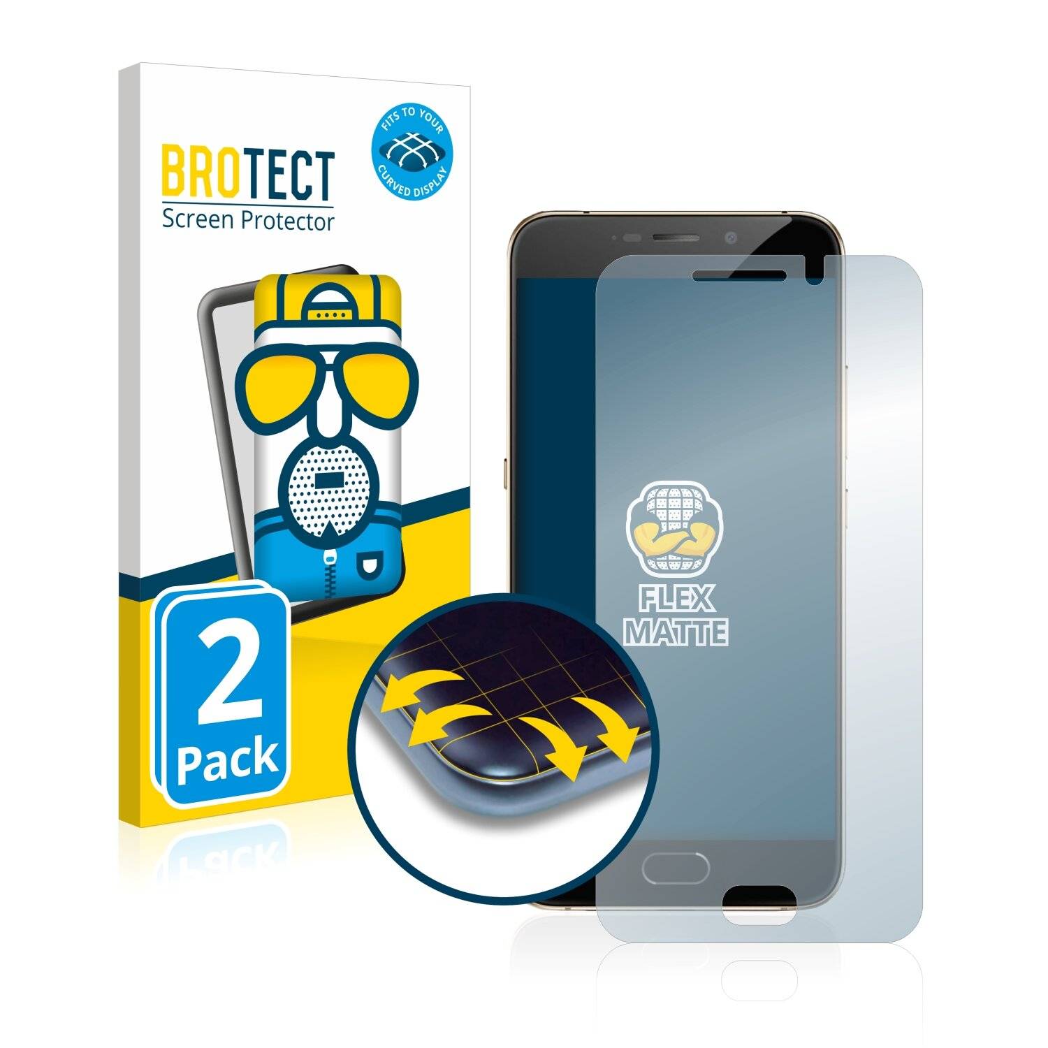 2x BROTECT Flex Matte Full-Cover Displayschutzfolie für UMi