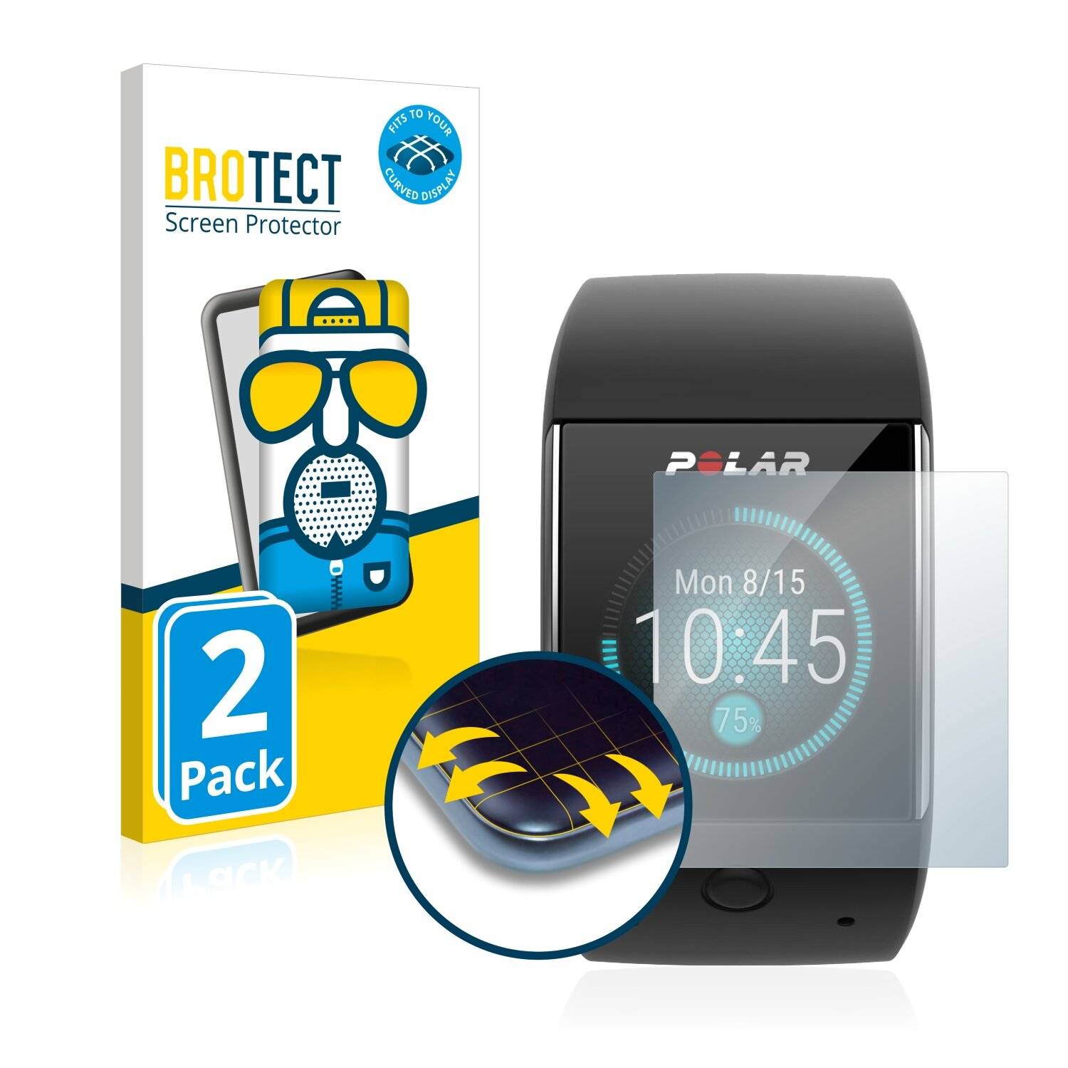 2x BROTECT Flex Matte Full-Cover Displayschutzfolie für Polar