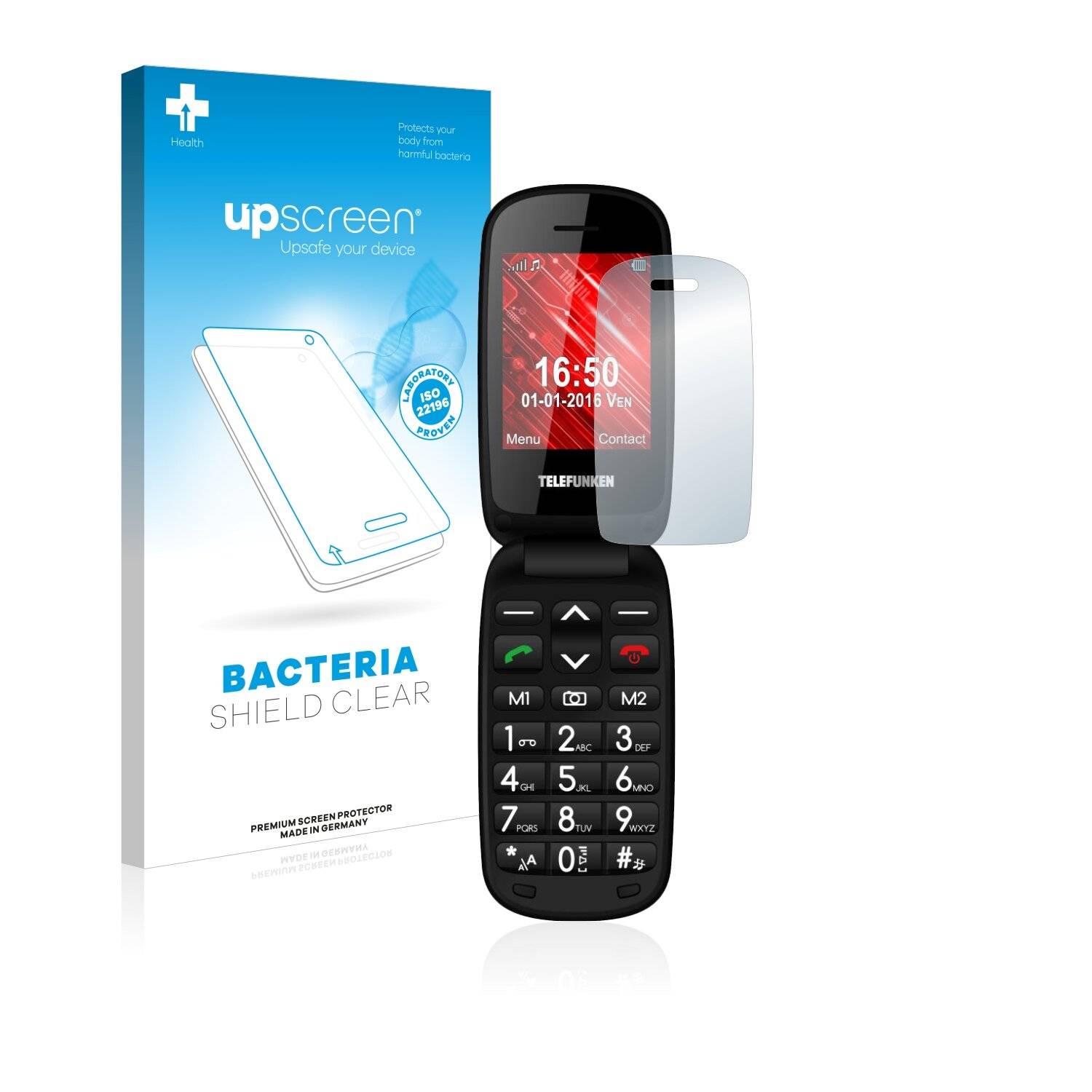 upscreen Bacteria Shield Clear Premium Antibakterielle Displayschutzfolie für Telefunken