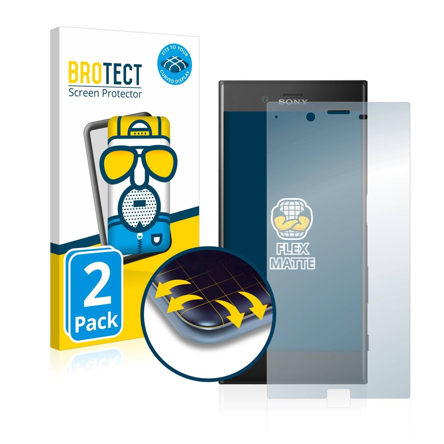 2x BROTECT Flex Matte Full-Cover Displayschutzfolie für Sony Xperia
