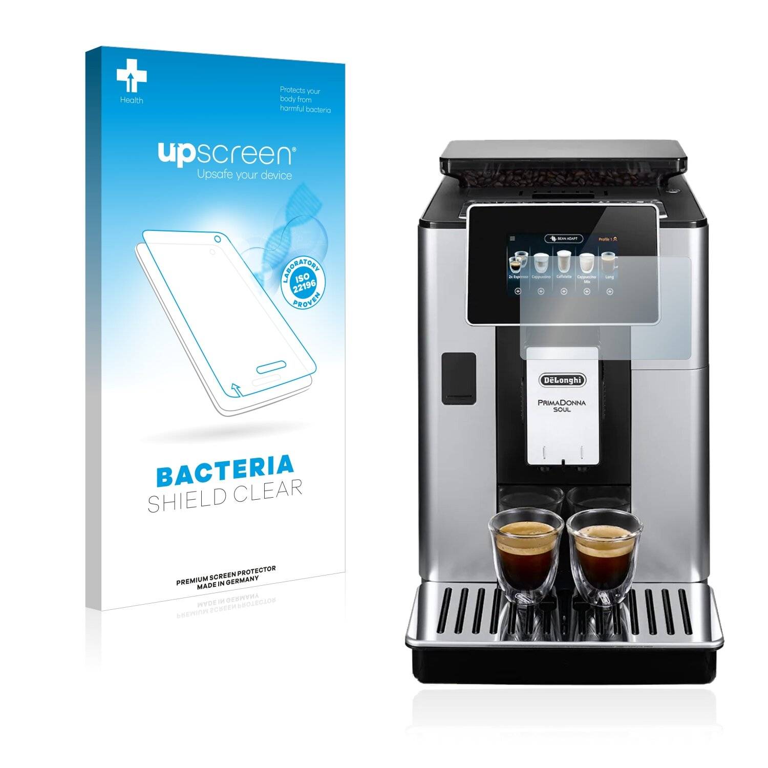 upscreen Bacteria Shield Clear Premium Antibakterielle Displayschutzfolie für DeLonghi