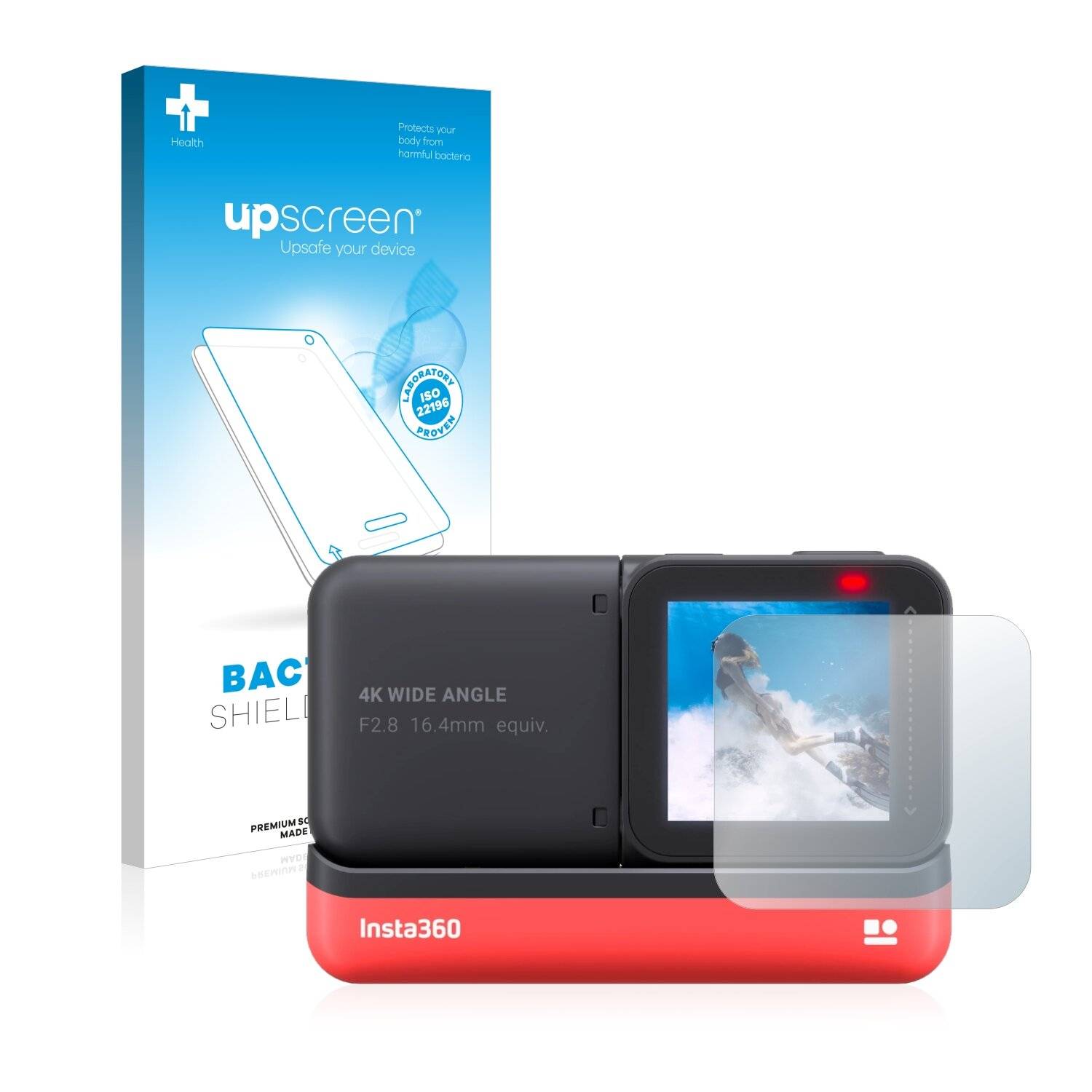 upscreen Bacteria Shield Clear Premium Antibakterielle Displayschutzfolie für Insta360 One R