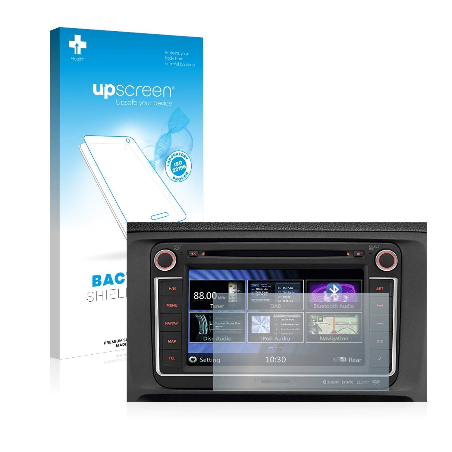 upscreen Bacteria Shield Clear Premium Antibakterielle Displayschutzfolie für Volkswagen