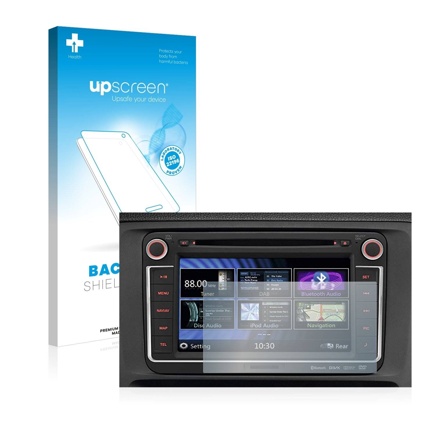 upscreen Bacteria Shield Clear Premium Antibakterielle Displayschutzfolie für Volkswagen