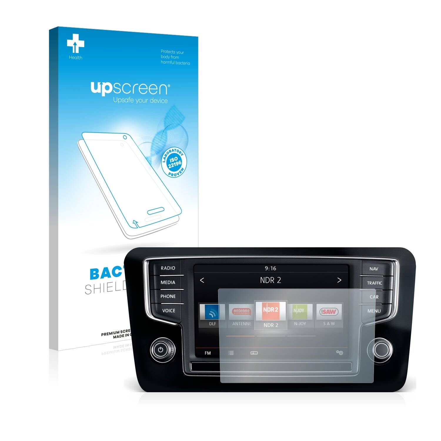 upscreen Bacteria Shield Clear Premium Antibakterielle Displayschutzfolie für Volkswagen