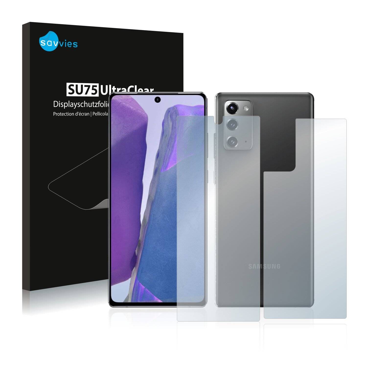 18x Savvies SU75 Displayschutzfolie für Samsung Galaxy Note 20 (Vorder +