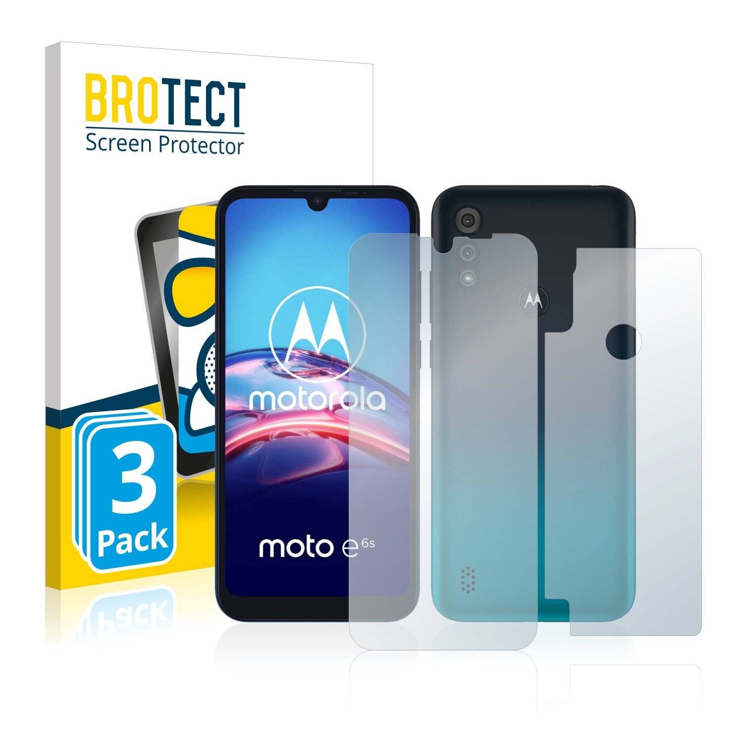 3x BROTECT AirGlass Matte Schutzglas Folie für Motorola Moto E6s (Vorder +