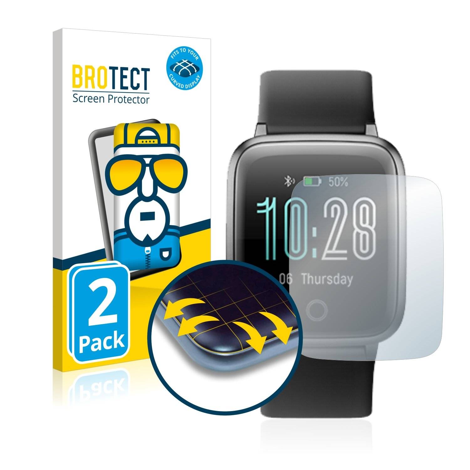 2x BROTECT Flex Full-Cover Displayschutzfolie für Letscom