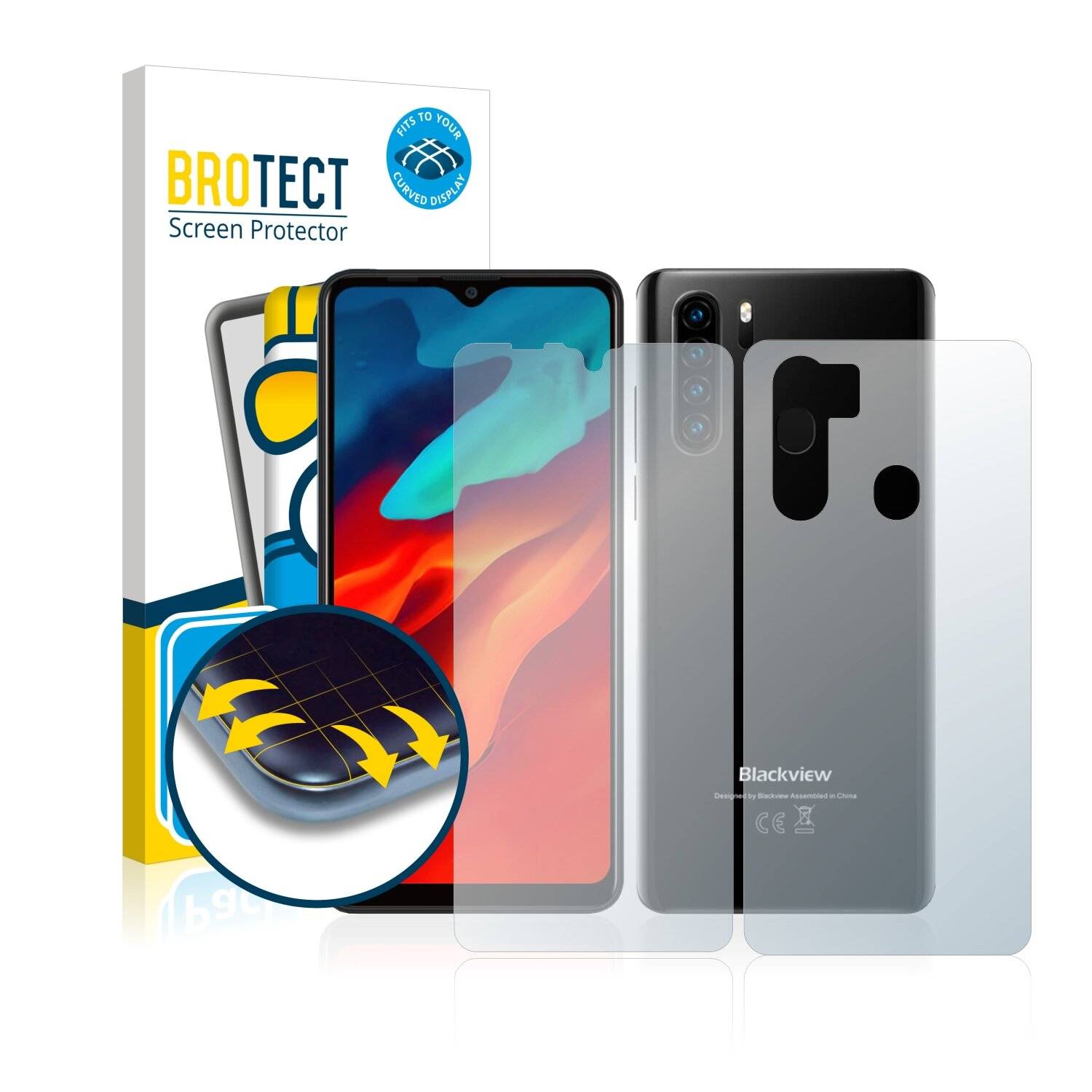 2x BROTECT Flex Full-Cover Displayschutzfolie für Blackview A80 Pro (Vorder +