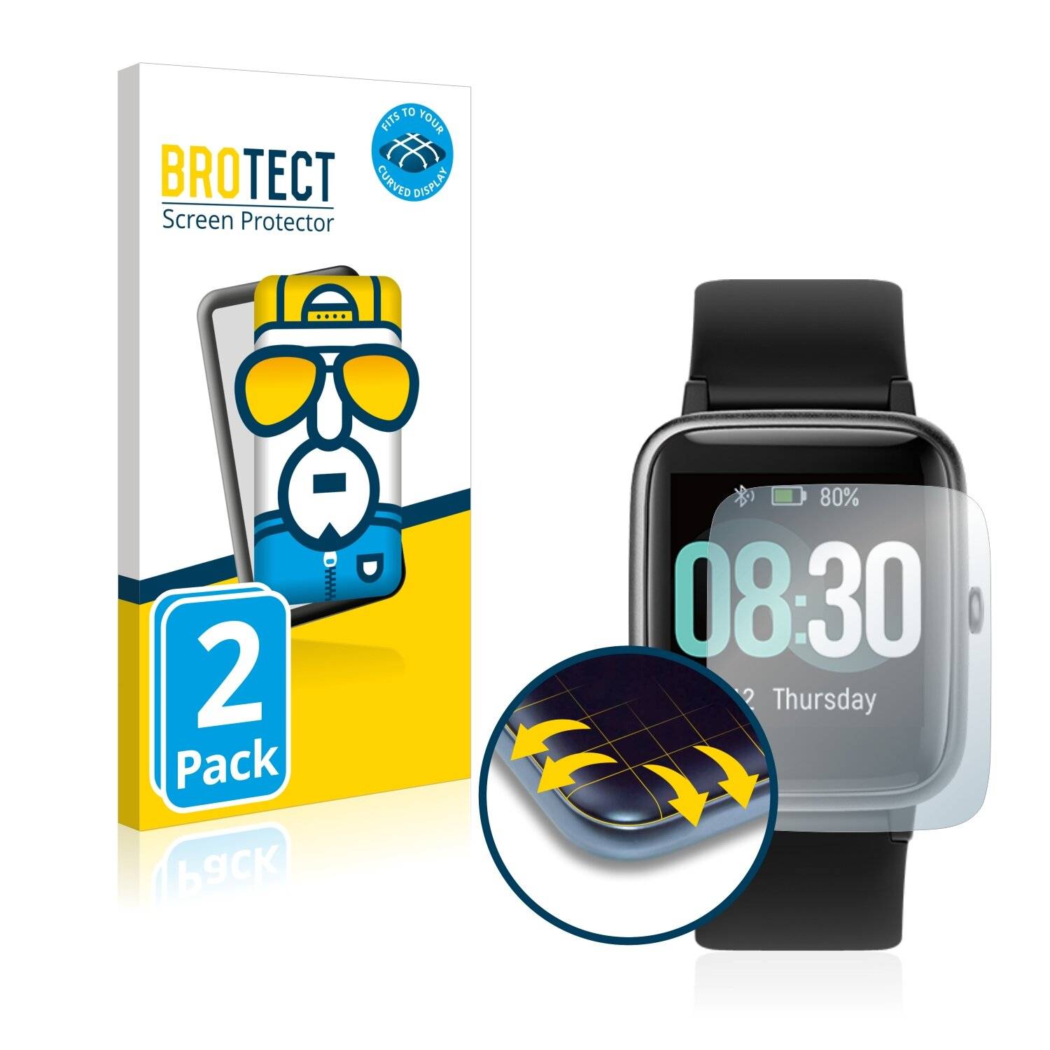 2x BROTECT Flex Full-Cover Displayschutzfolie für Putare
