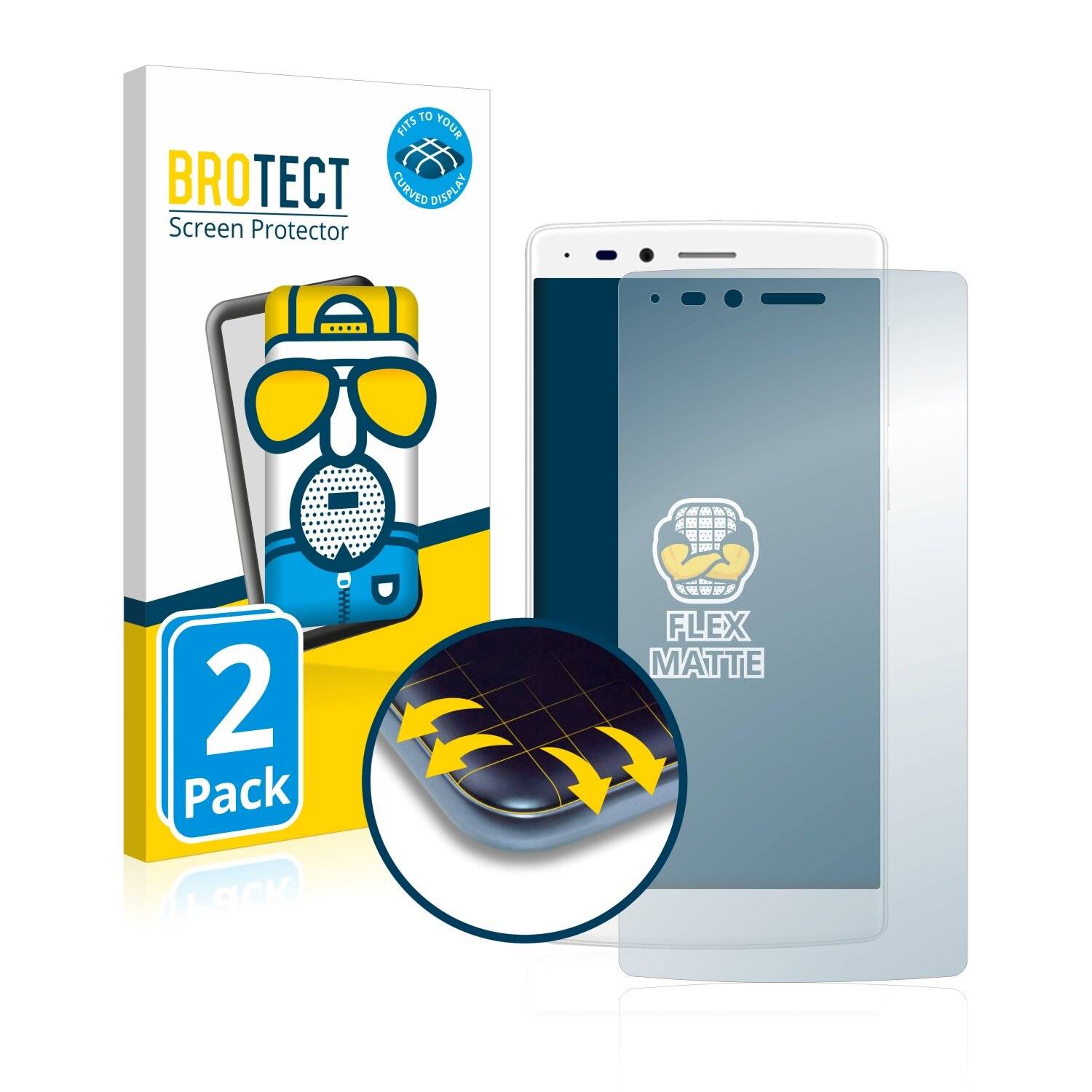 2x BROTECT Flex Matte Full-Cover Displayschutzfolie für Vernee Apollo