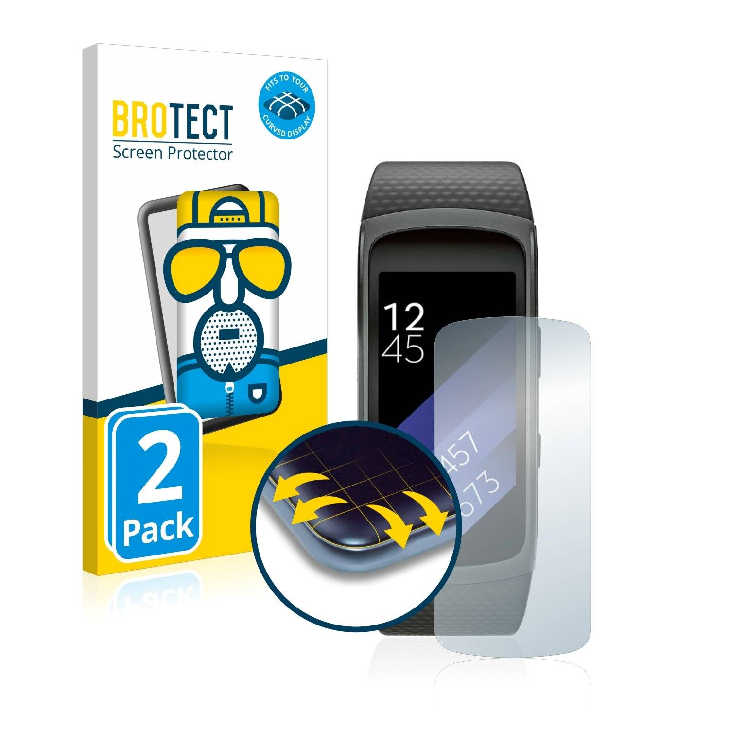2x BROTECT Flex Matte Full-Cover Displayschutzfolie für Samsung Gear Fit