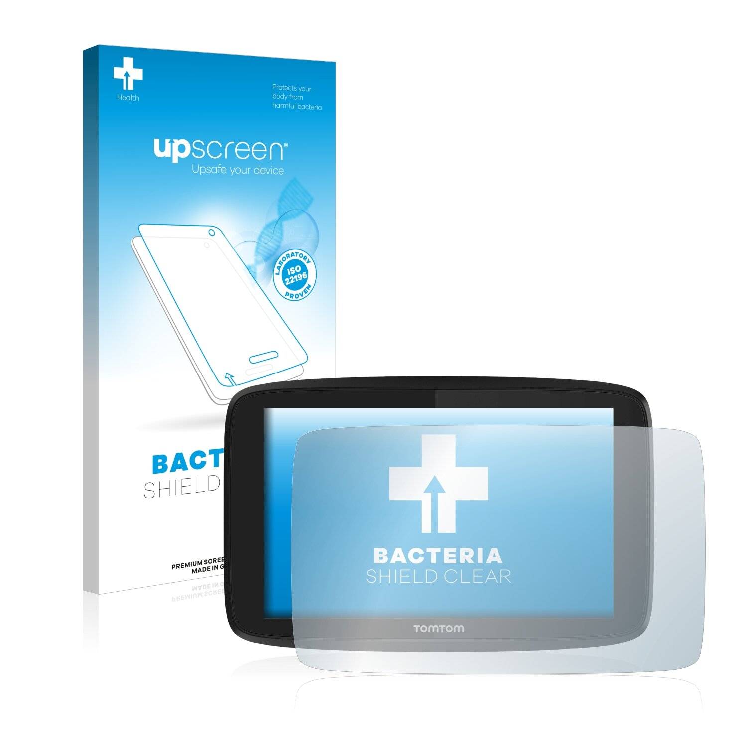 upscreen Bacteria Shield Clear Premium Antibakterielle Displayschutzfolie für TomTom Go