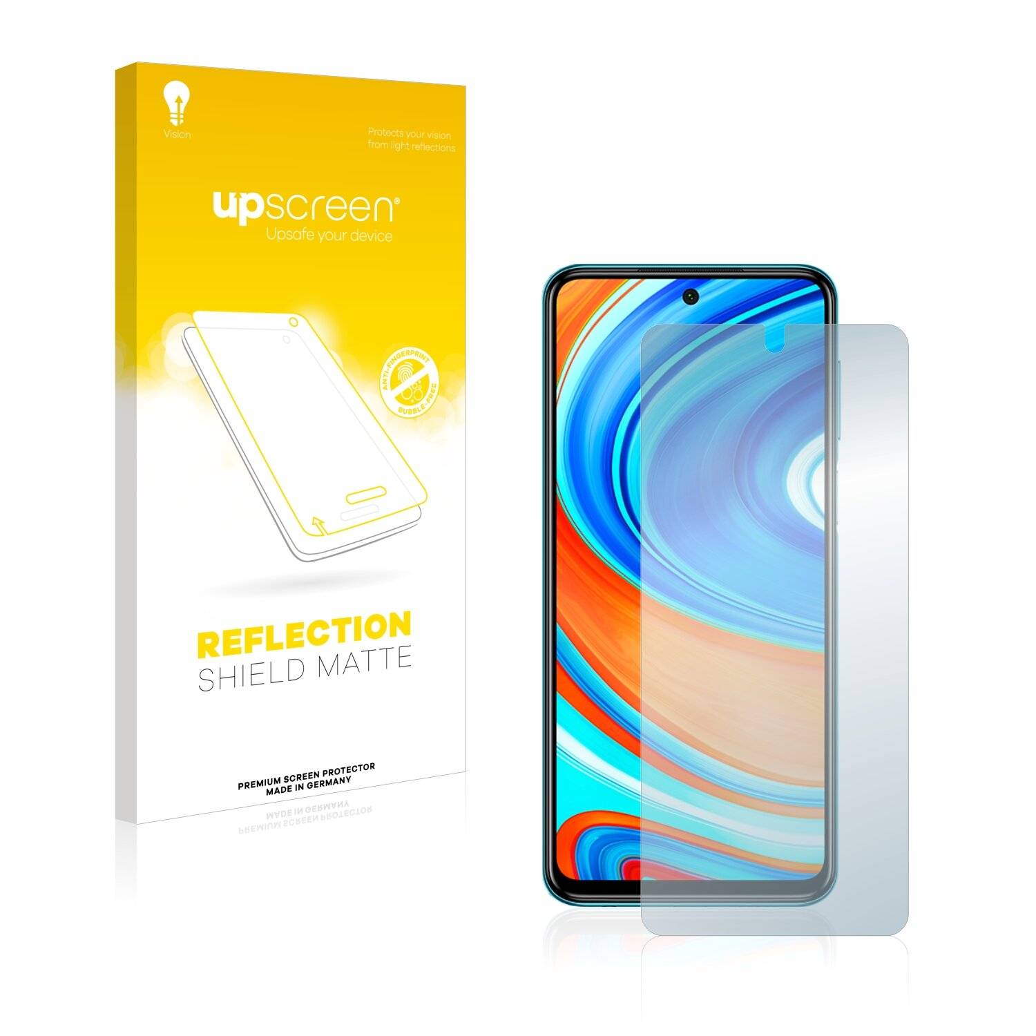 upscreen Reflection Shield Matte Premium Displayschutzfolie für Xiaomi Redmi Note 9 Pro