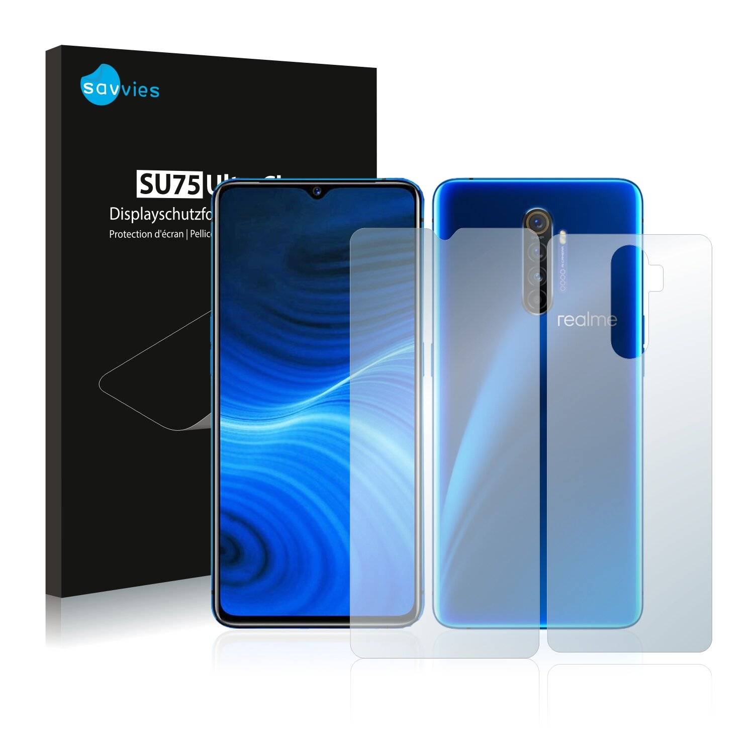 18x Savvies SU75 Displayschutzfolie für Realme X2 Pro (Vorder +