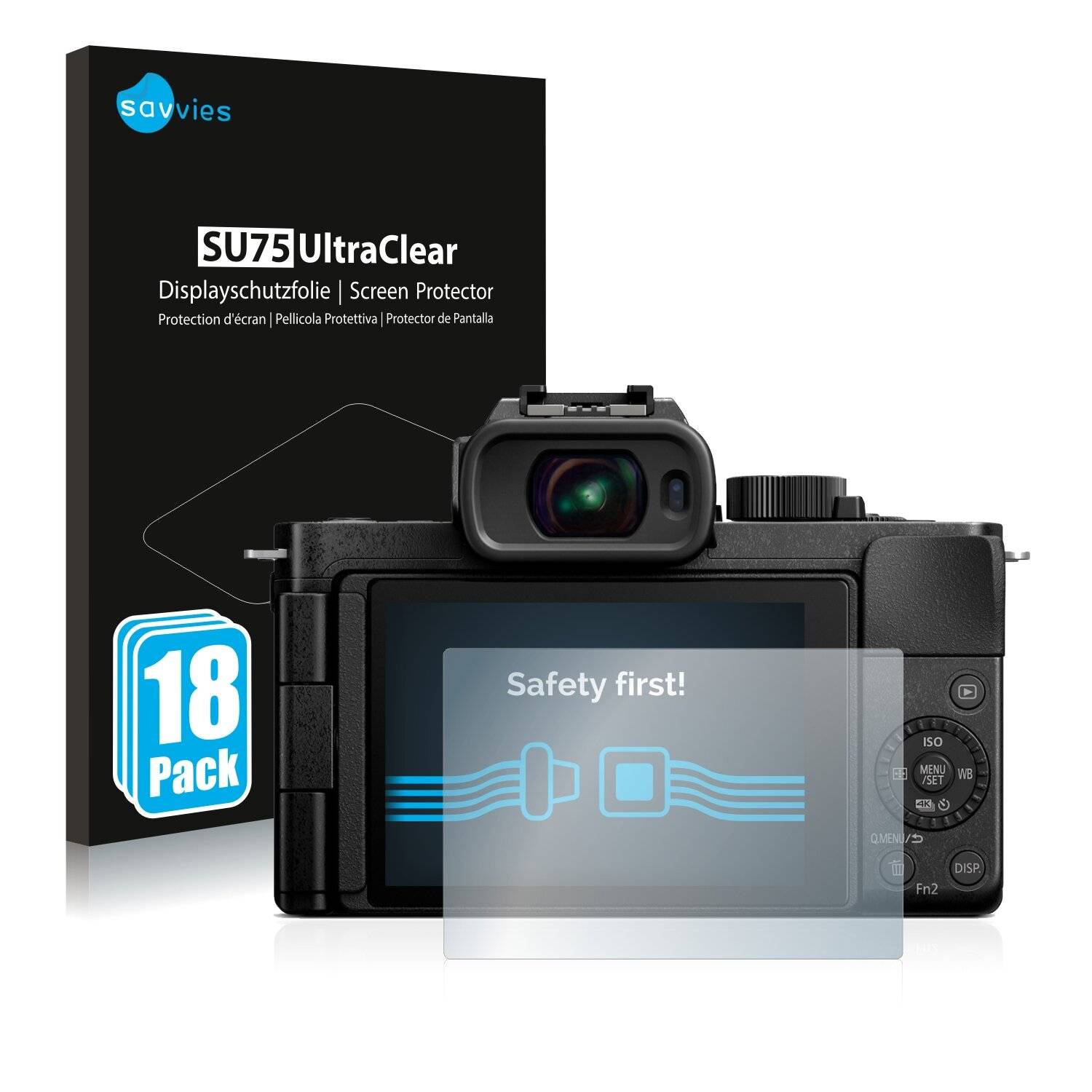 18x Savvies SU75 Displayschutzfolie für Panasonic Lumix